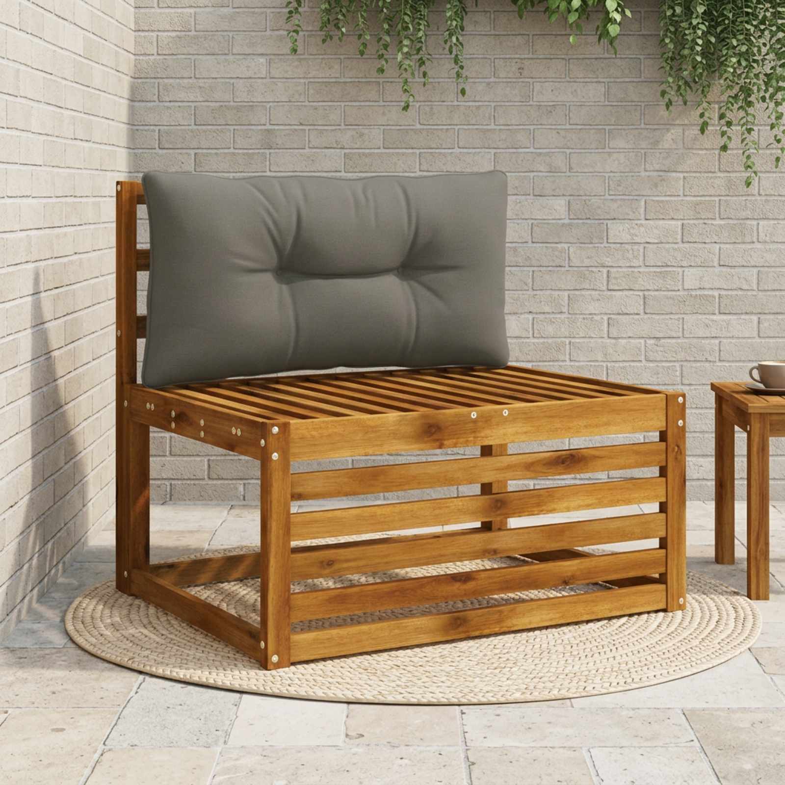 Rugkussen PUTTEN 100% Polyester Grijs 80 x 40 x 10 cm image 1