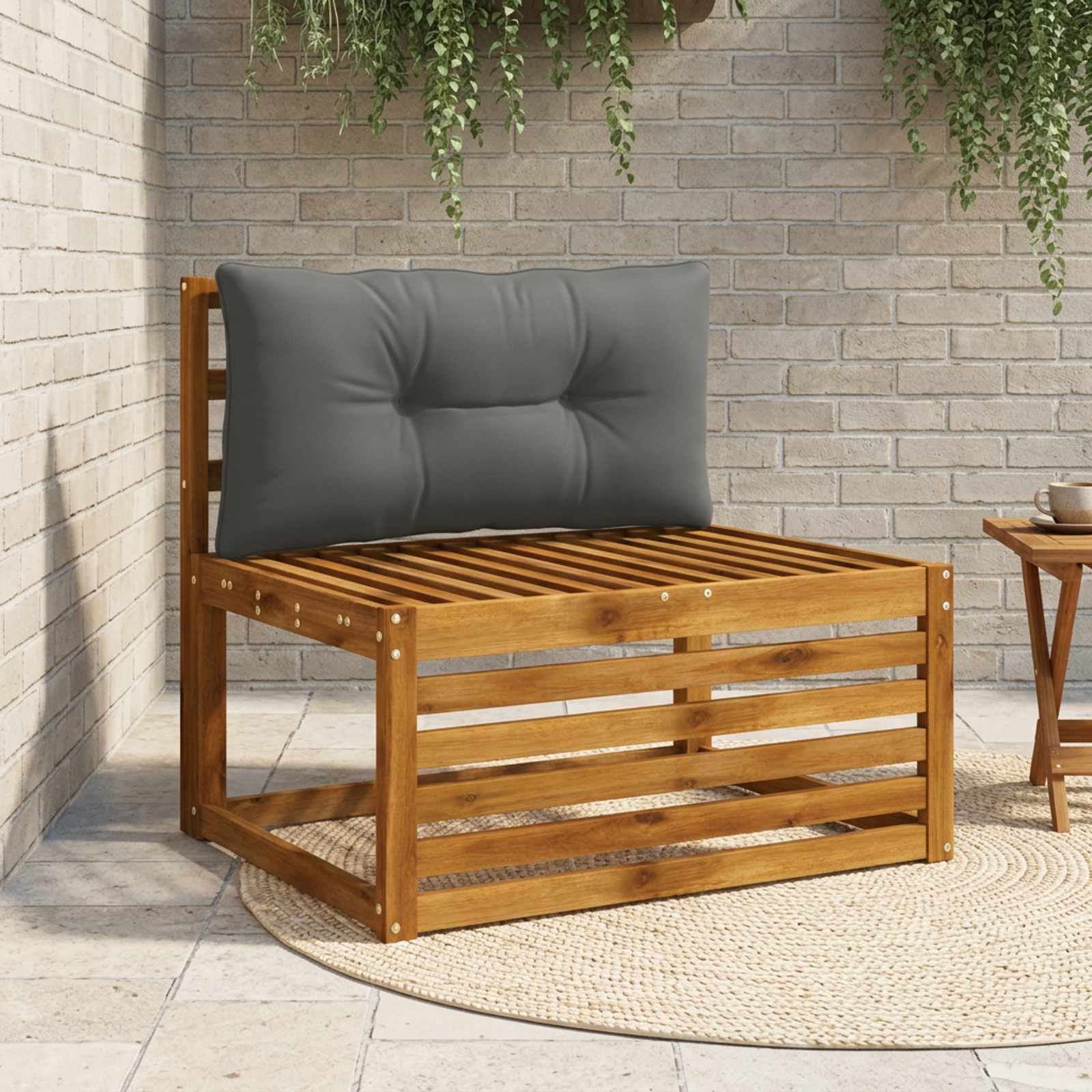 Rugkussen PUTTEN 100% Polyester Antraciet 70 x 40 x 10 cm image 1