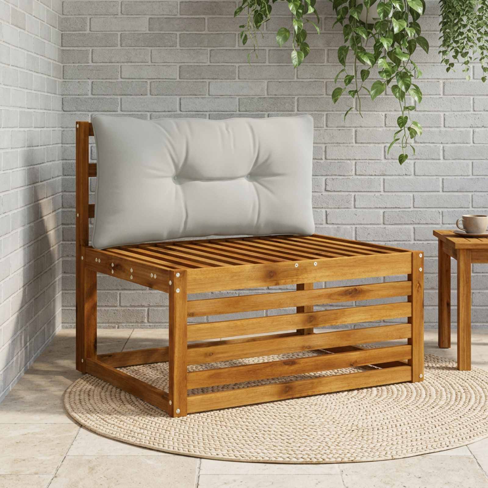 Rugkussen PUTTEN 100% Polyester Grijs 80 x 40 x 10 cm image 1