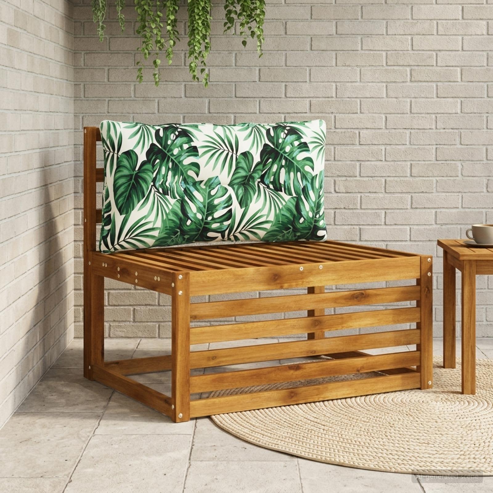 Rugkussen PUTTEN 100% Polyester Bladpatroon 70 x 40 x 10 cm image 1
