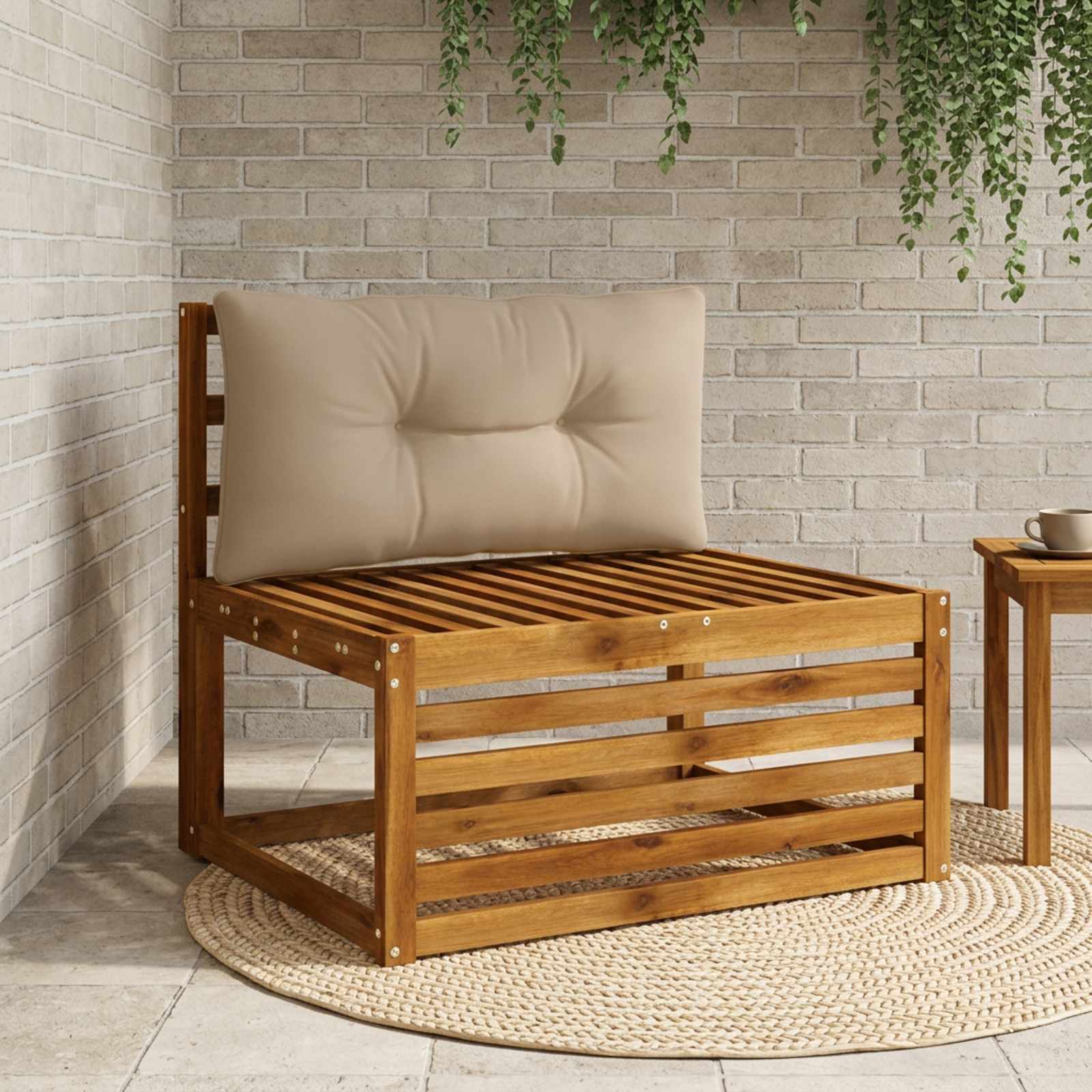 Rugkussen PUTTEN 100% Polyester Taupe 80 x 40 x 10 cm image 1