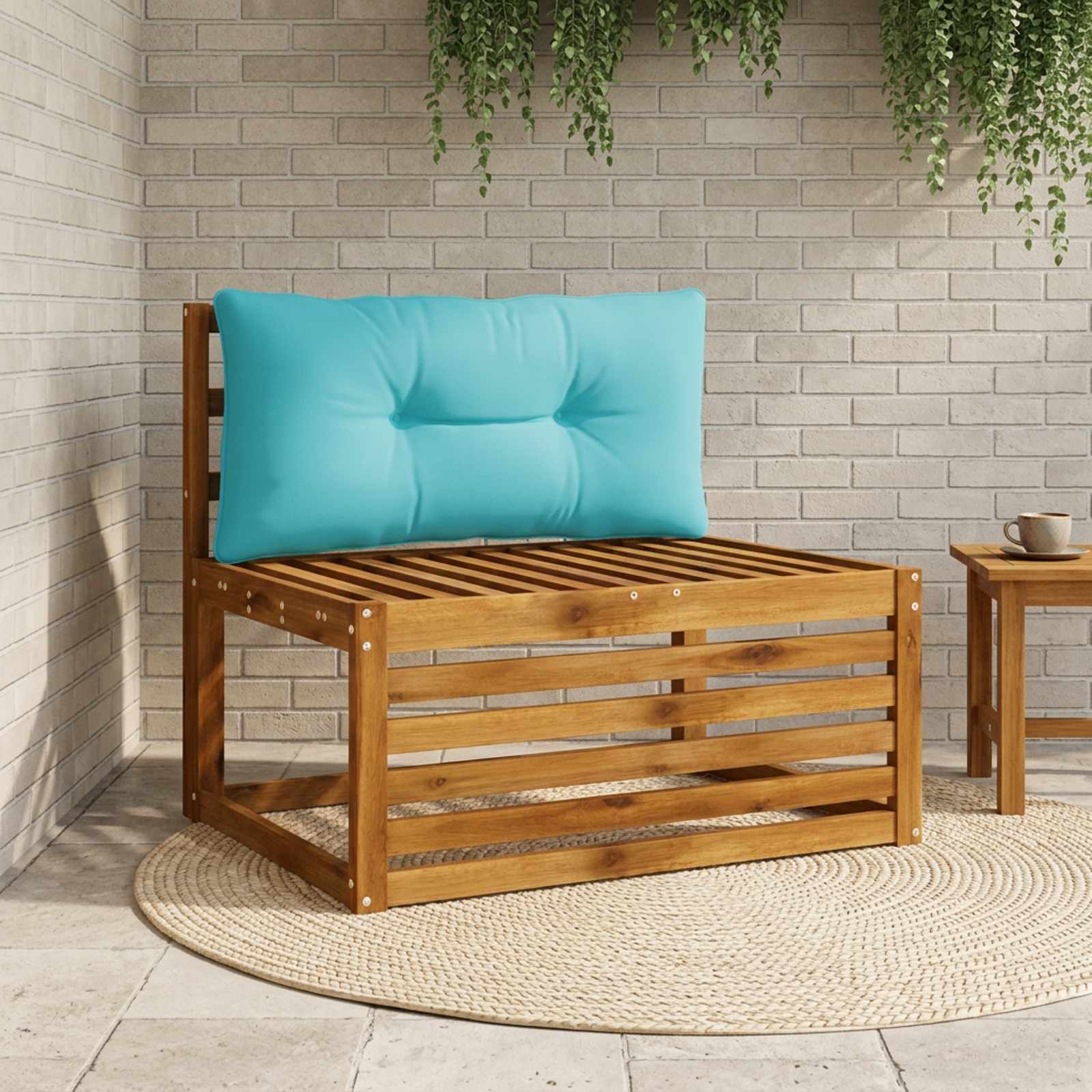 Rugkussen PUTTEN 100% Polyester Turquoise 70 x 40 x 10 cm image 1