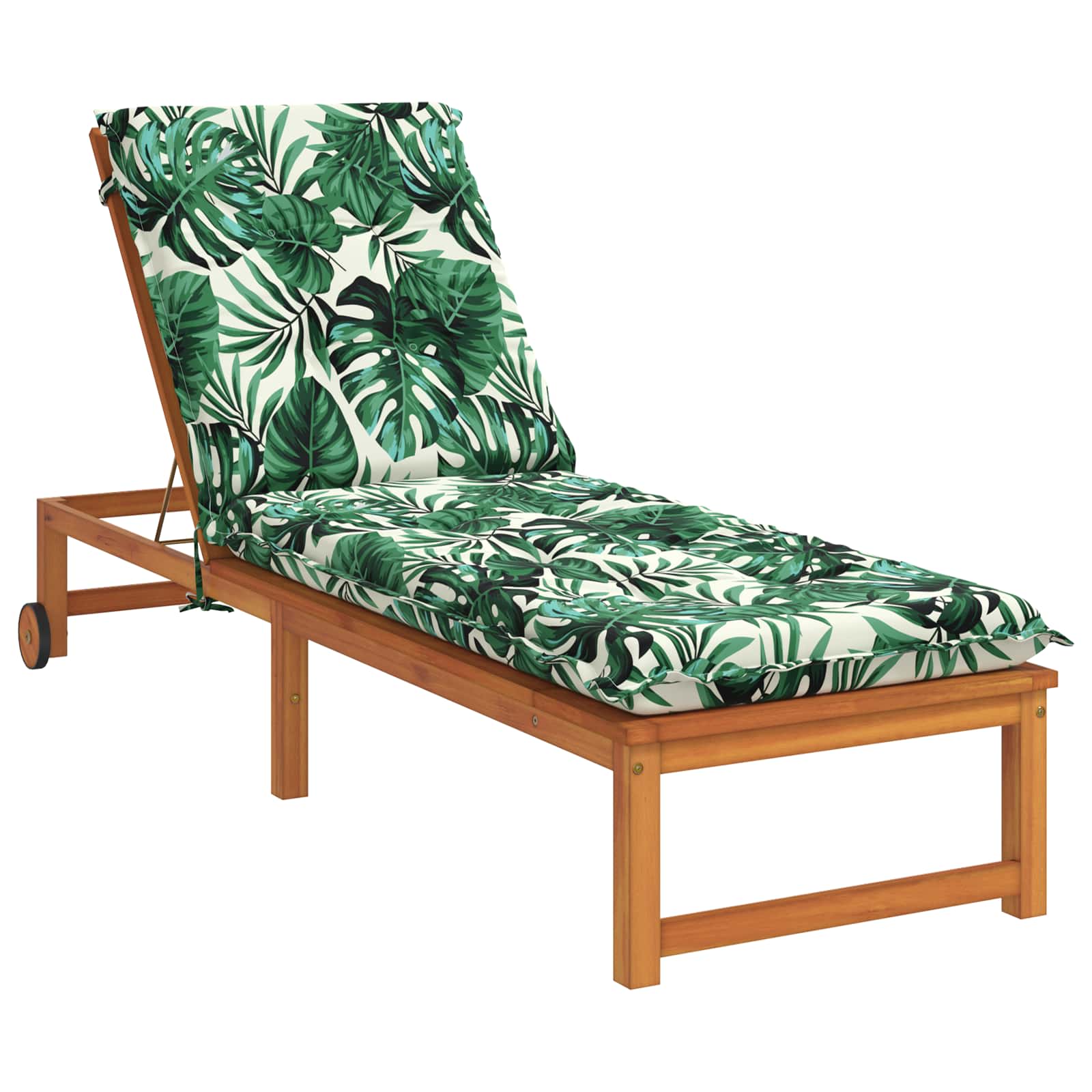 vidaXL Ligstoel Kussen GEMERT 100% Polyester Bladpatroon groen, foto 2