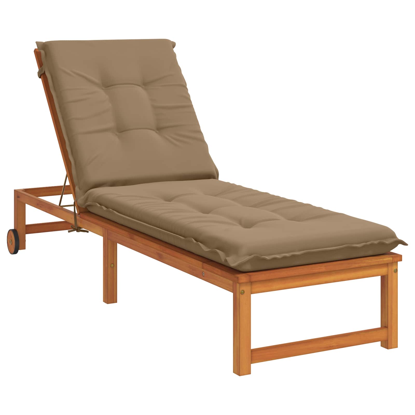 vidaXL - Ligstoel - Kussen - GEMERT - 100% - Polyester - Taupe - 190 - x - 50 - x - 9 - cm