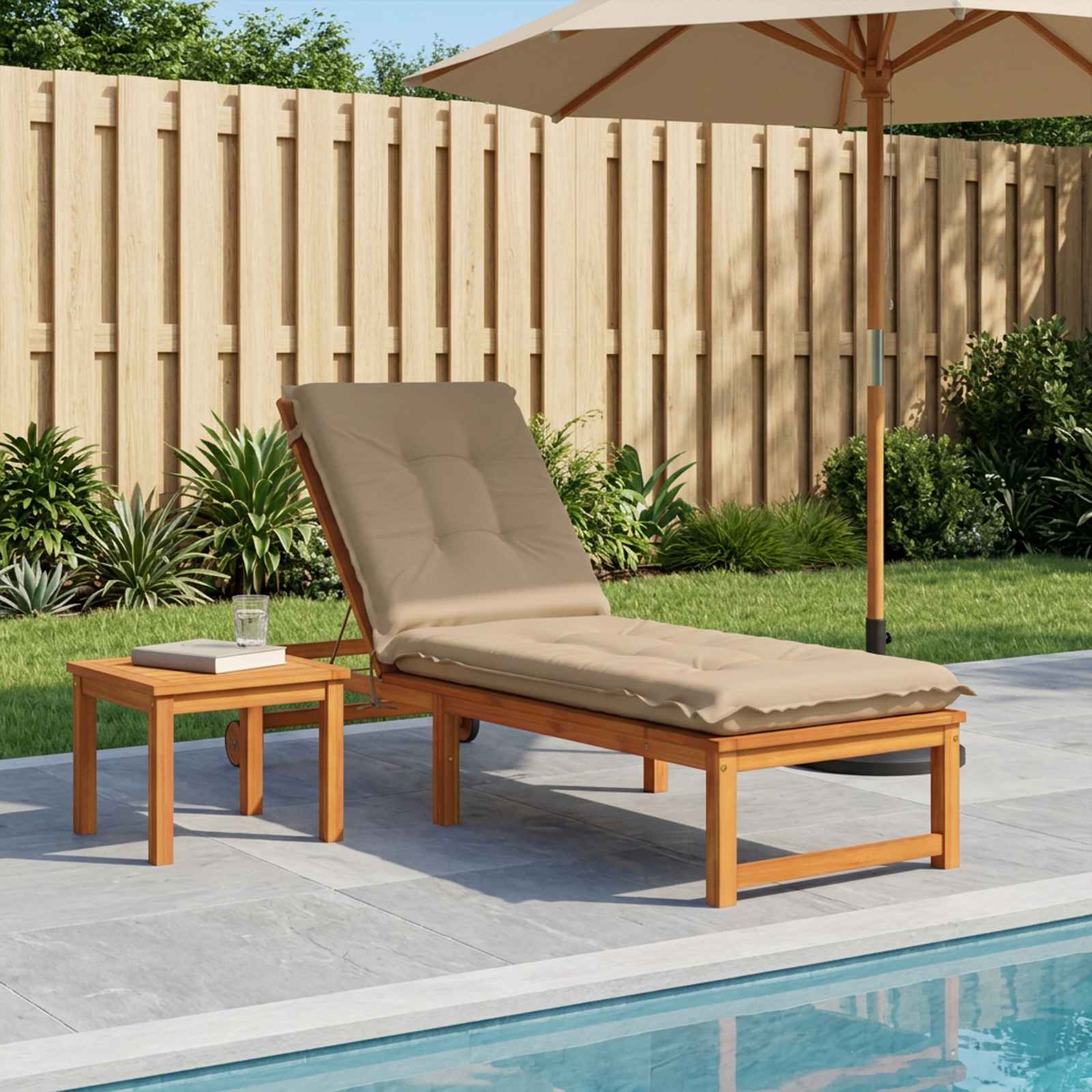 Ligstoel Kussen GEMERT 100% Polyester Zand 190 x 60 x 9 cm image 1