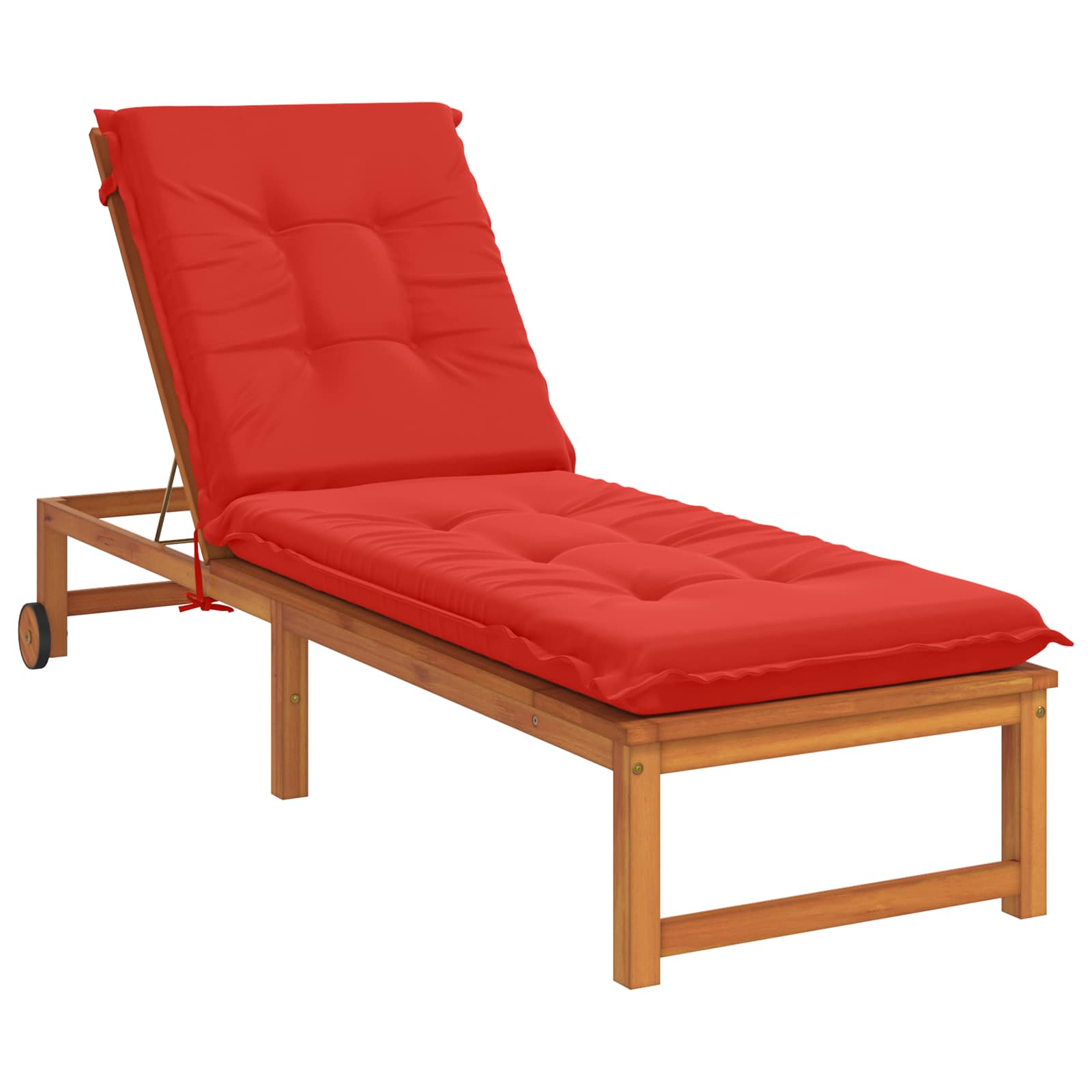 vidaXL - Ligstoel - Kussen - GEMERT - 100% - Polyester - Rood - 190 - x - 60 - x - 9 - cm
