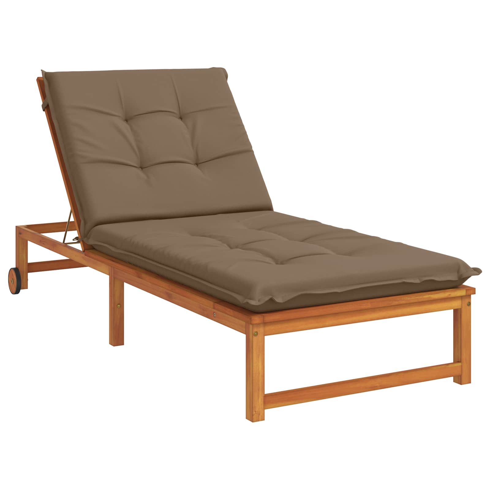 vidaXL - Ligstoel - Kussen - GEMERT - 100% - Polyester - Taupe - 190 - x - 80 - x - 9 - cm