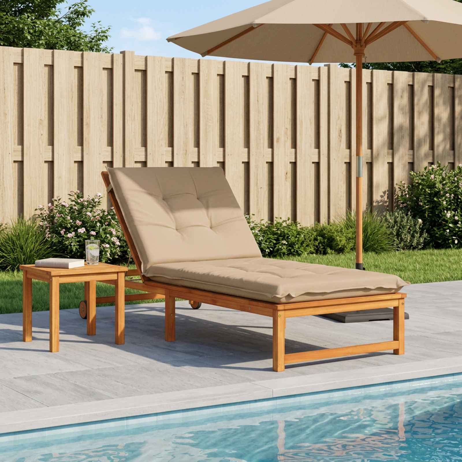 Ligstoel Kussen GEMERT 100% Polyester Zand 190 x 70 x 9 cm image 1