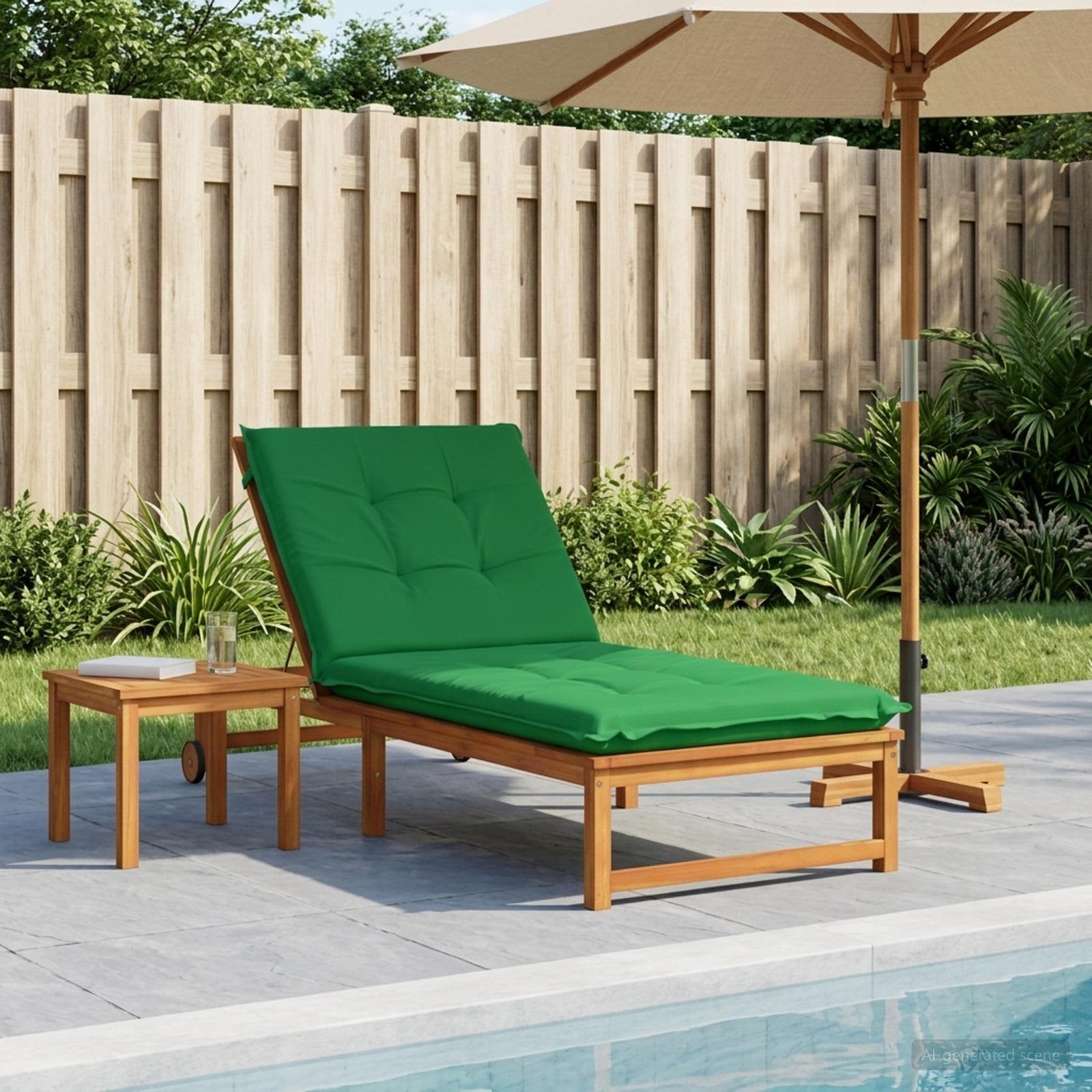 Ligstoel Kussen GEMERT 100% Polyester Groen 190 x 80 x 9 cm image 1