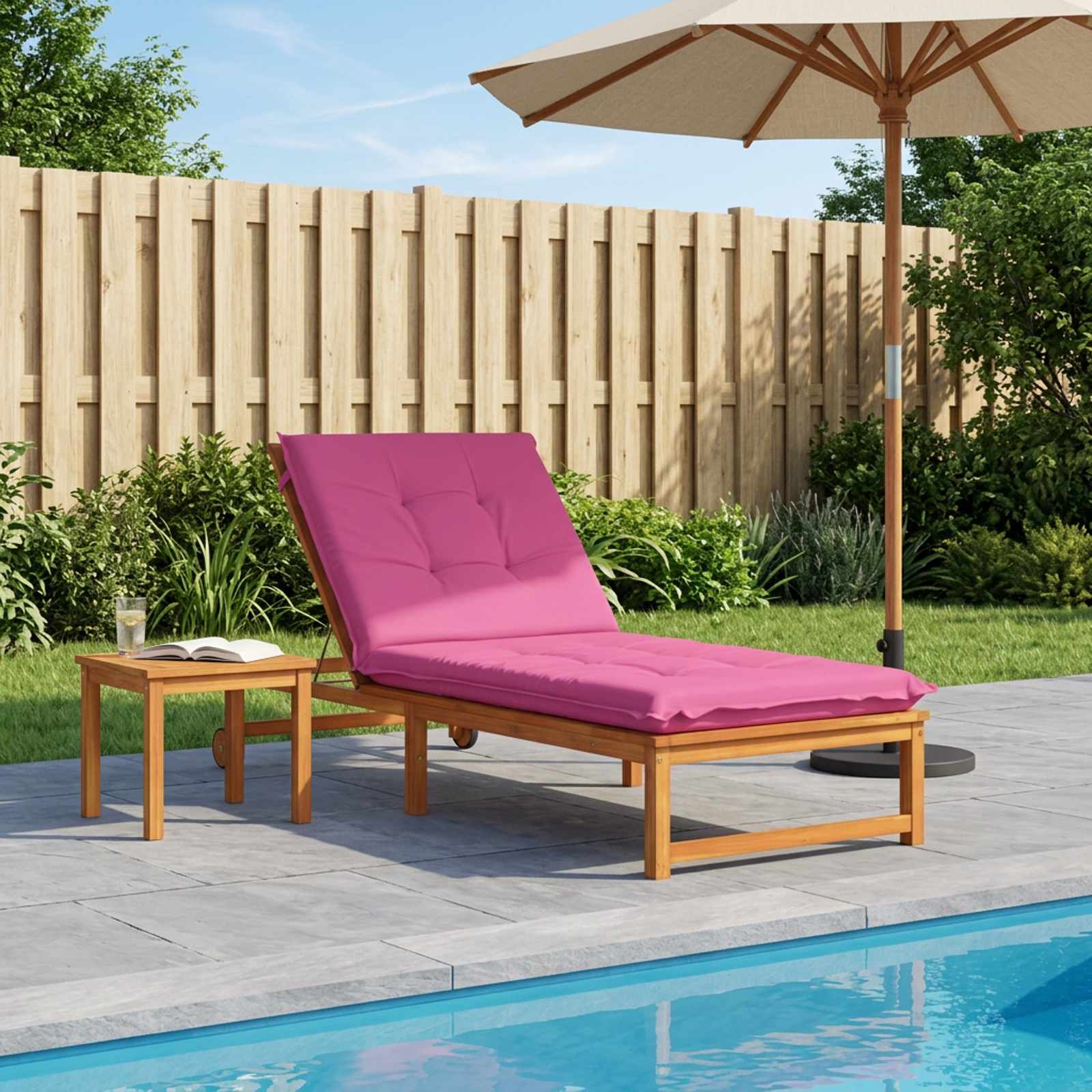 Ligstoel Kussen GEMERT 100% Polyester Roze 190 x 70 x 9 cm image 1