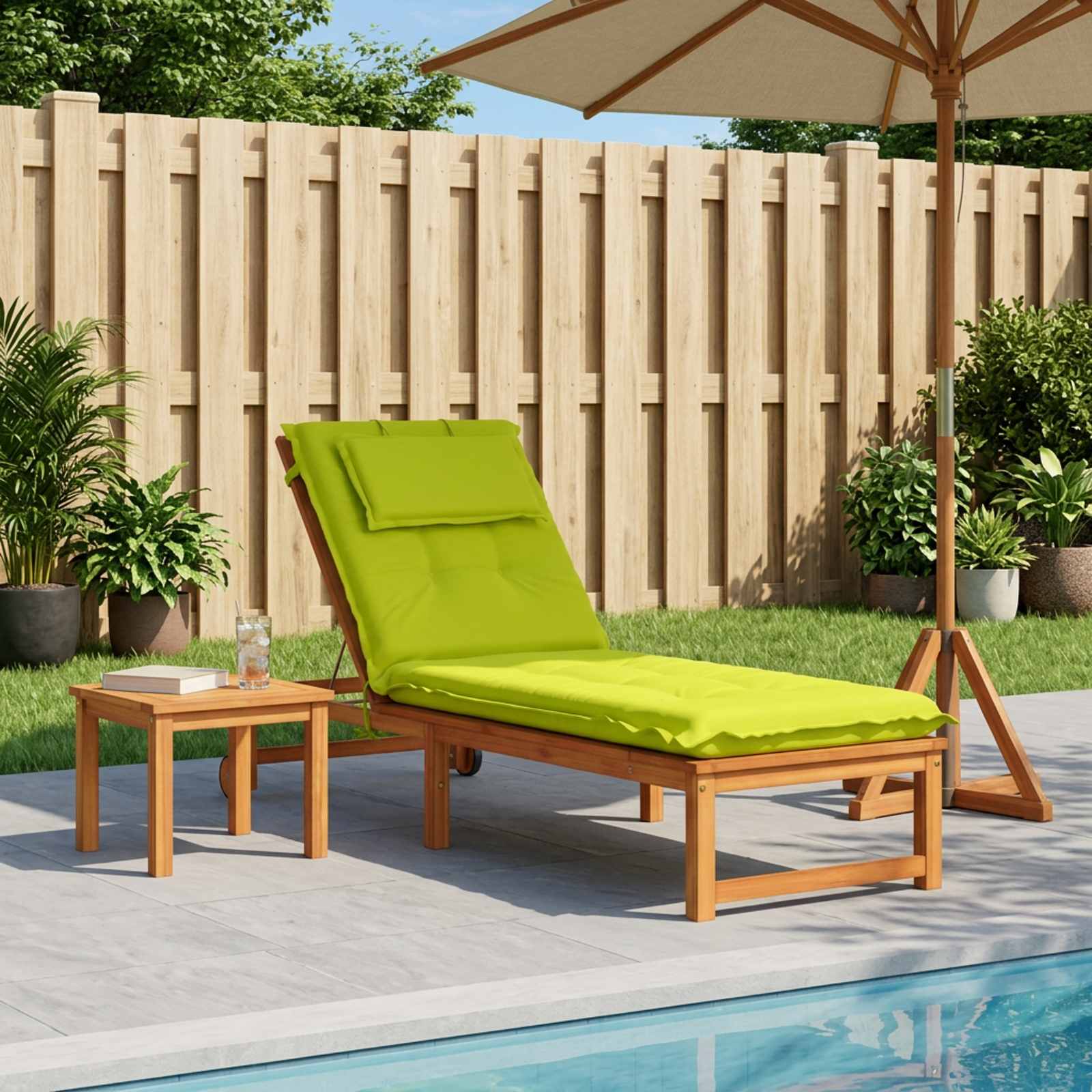 vidaXL Sonnenliege Kissen GEMERT 100 % Polyester Hellgrün