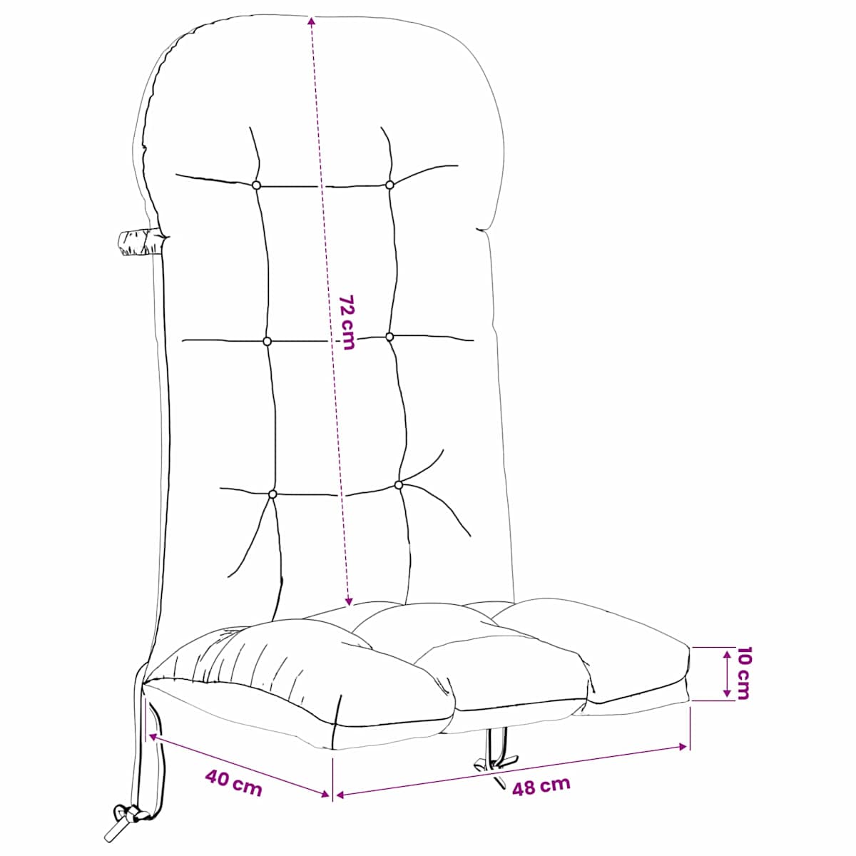 Solseng Pude PUTTEN 100% 48 x 112 x 10 cm - Billede 9