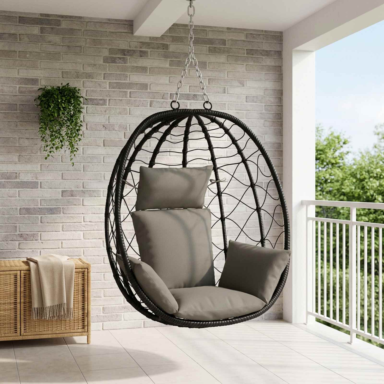 Adirondack blazina PUTTEN 100% poliester Siva 60 x 145 x 10 cm