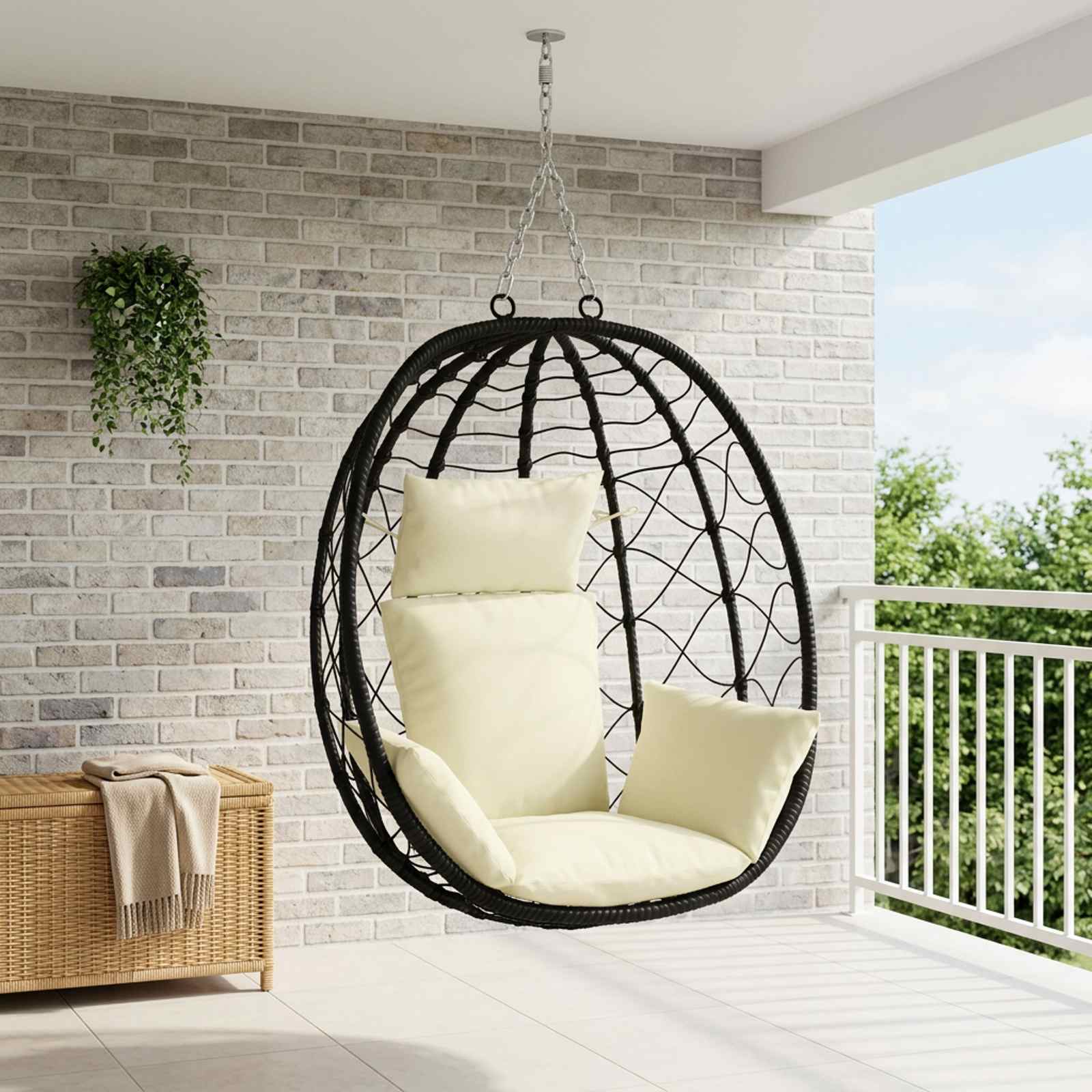 Adirondack pude PUTTEN i 100% polyester 60 x 145 x 10 cm - cremefarvet