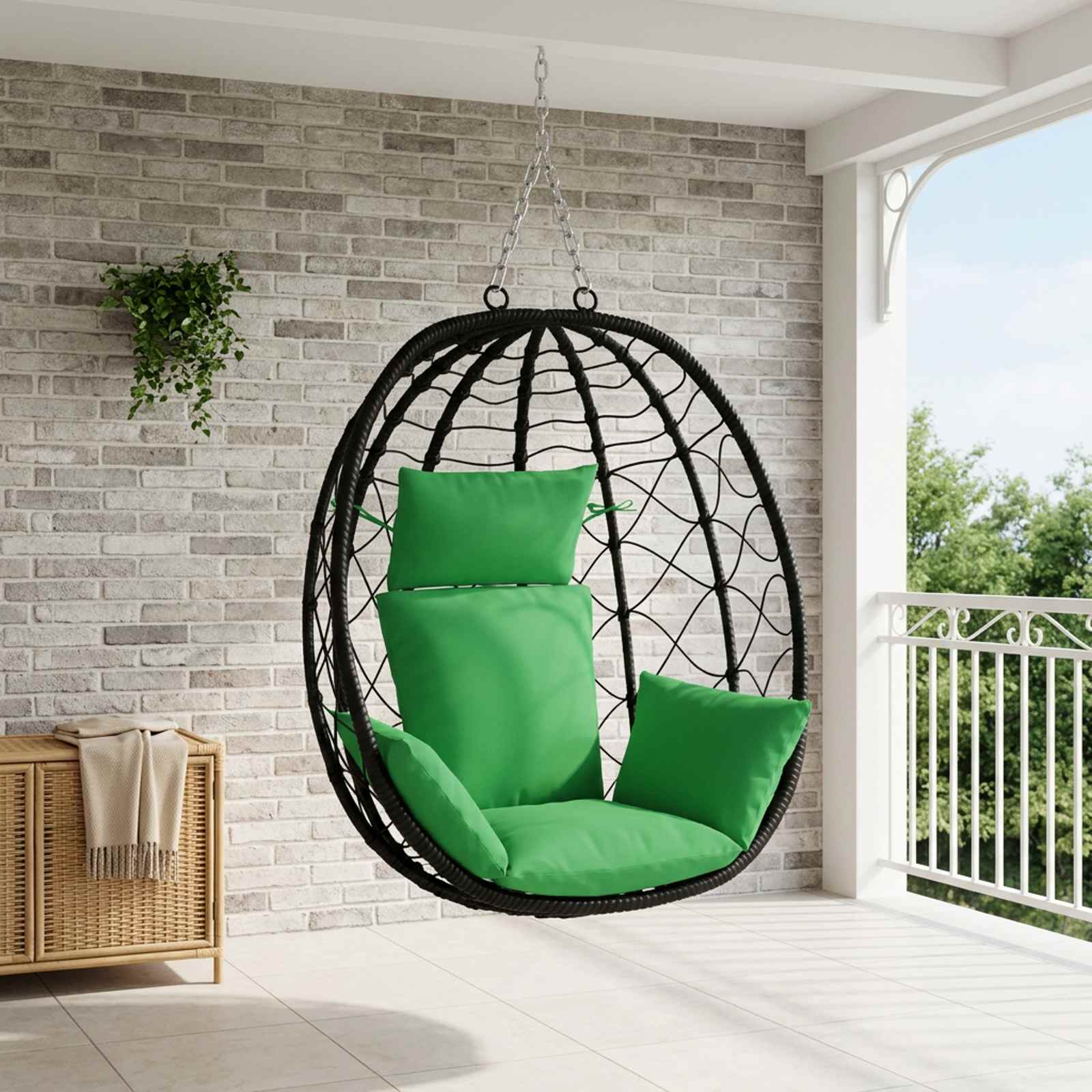 vidaXL Adirondack Pude PUTTEN 100% polyester Grøn 60 x 145 x 10 cm