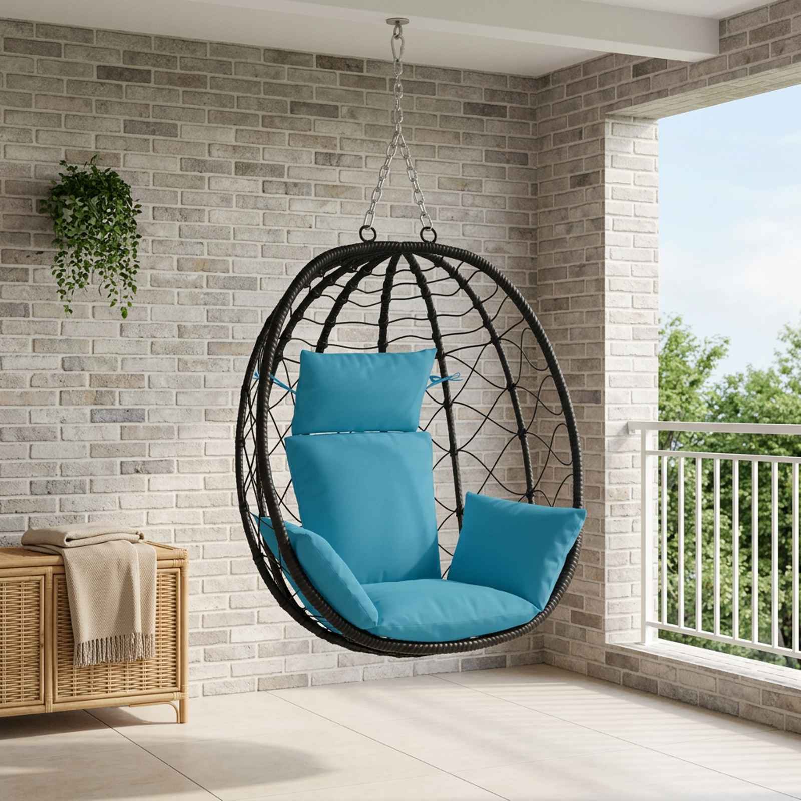 vidaXL Adirondack Pude PUTTEN 100% polyester Lyseblå 60 x 145 x 10 cm