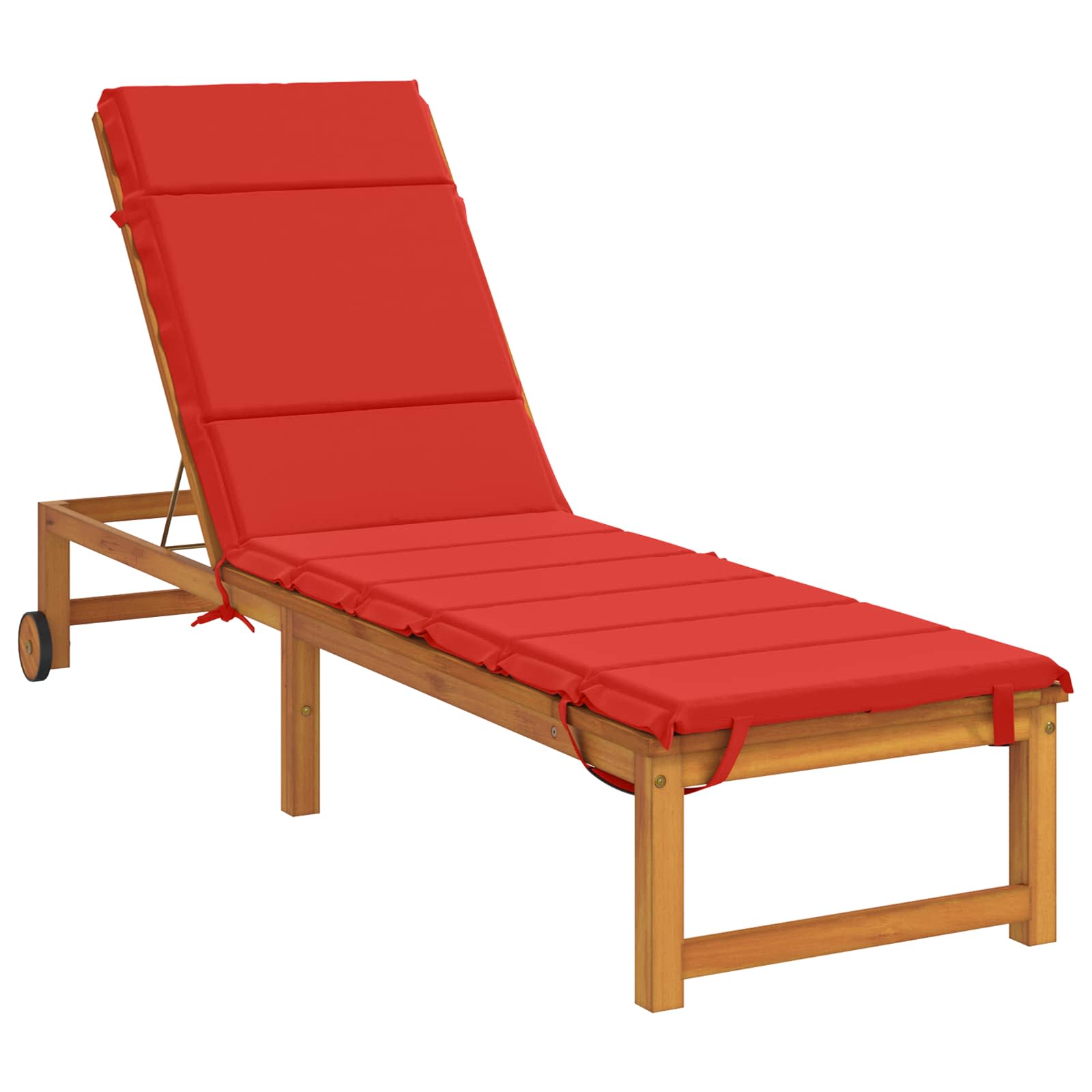 vidaXL - Ligstoel - Kussen - GEMERT - 100% - Polyester - Rood - 200 - x - 50 - x - 3 - cm