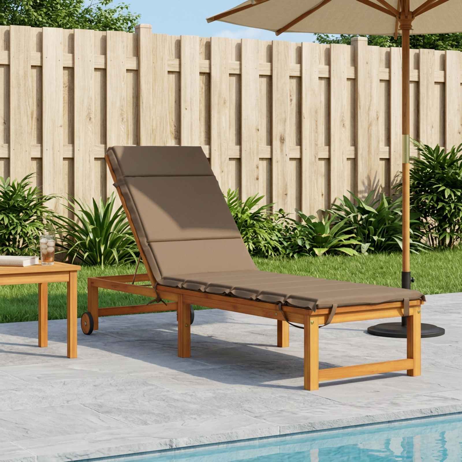 Ligstoel Kussen GEMERT 100% Polyester Taupe 200 x 60 x 3 cm image 1
