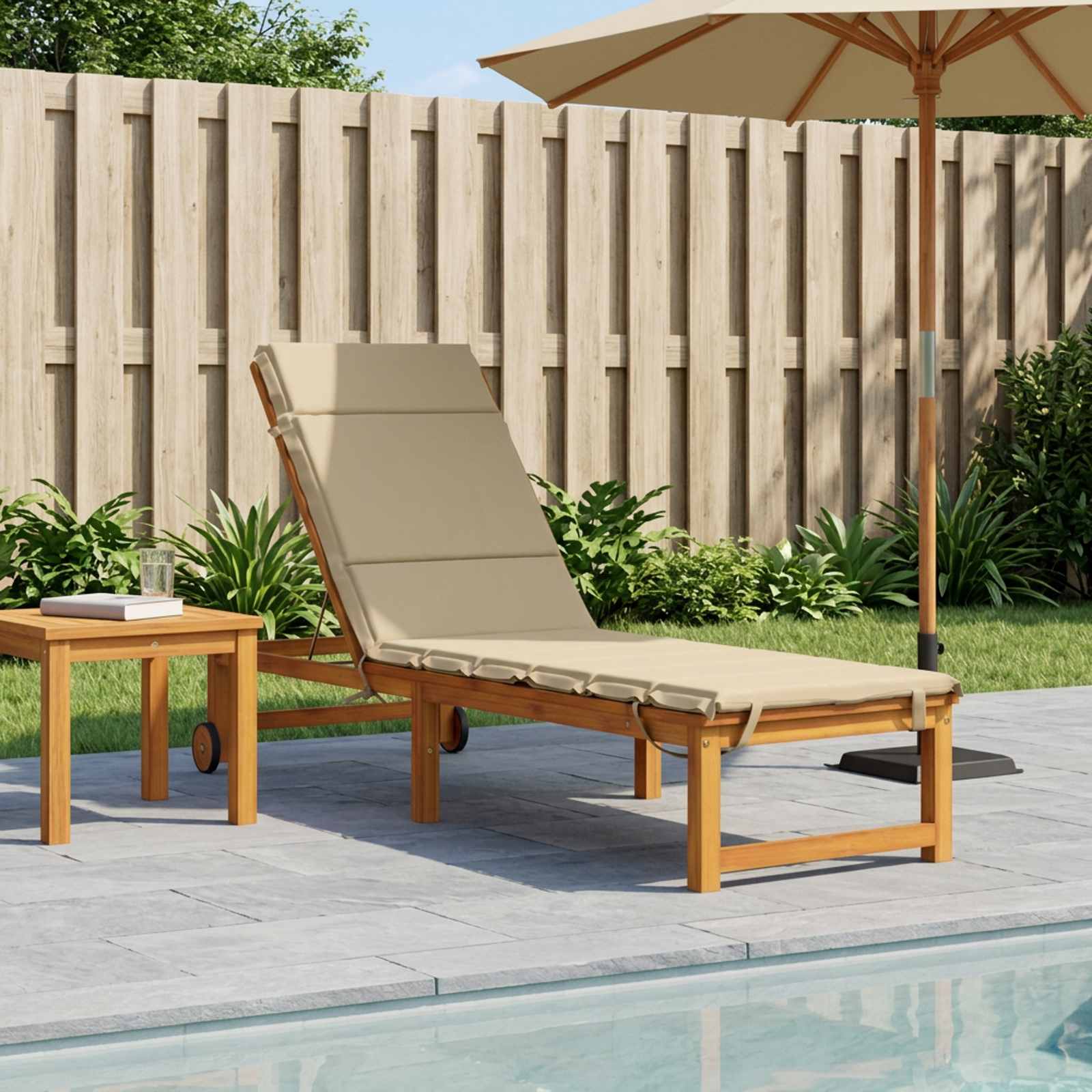 Ligstoel Kussen GEMERT 100% Polyester Beige 200 x 55 x 3 cm image 1