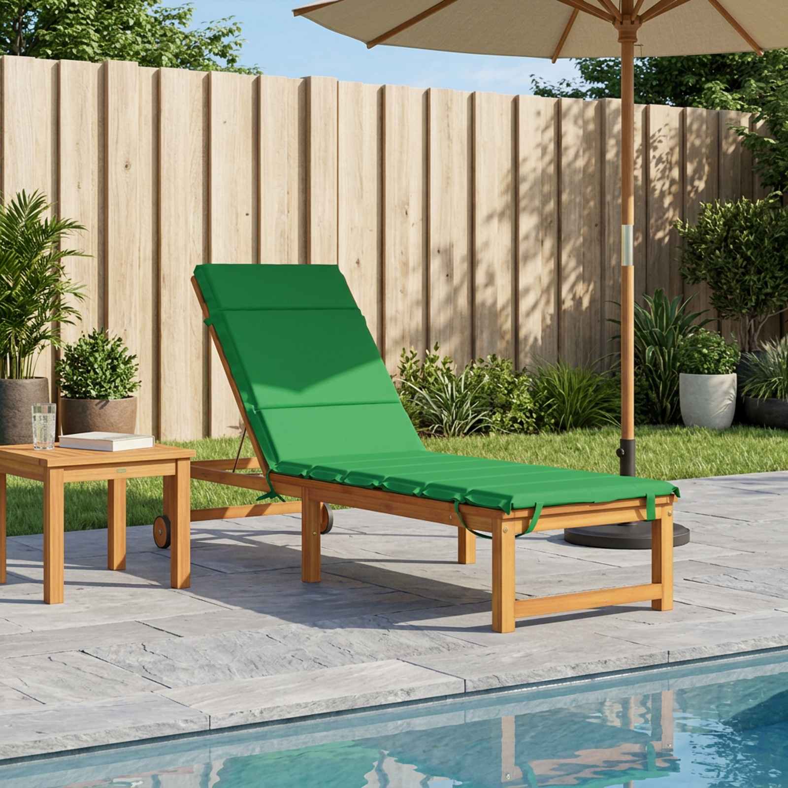 Ligstoel Kussen GEMERT 100% Polyester Groen 200 x 50 x 3 cm image 1