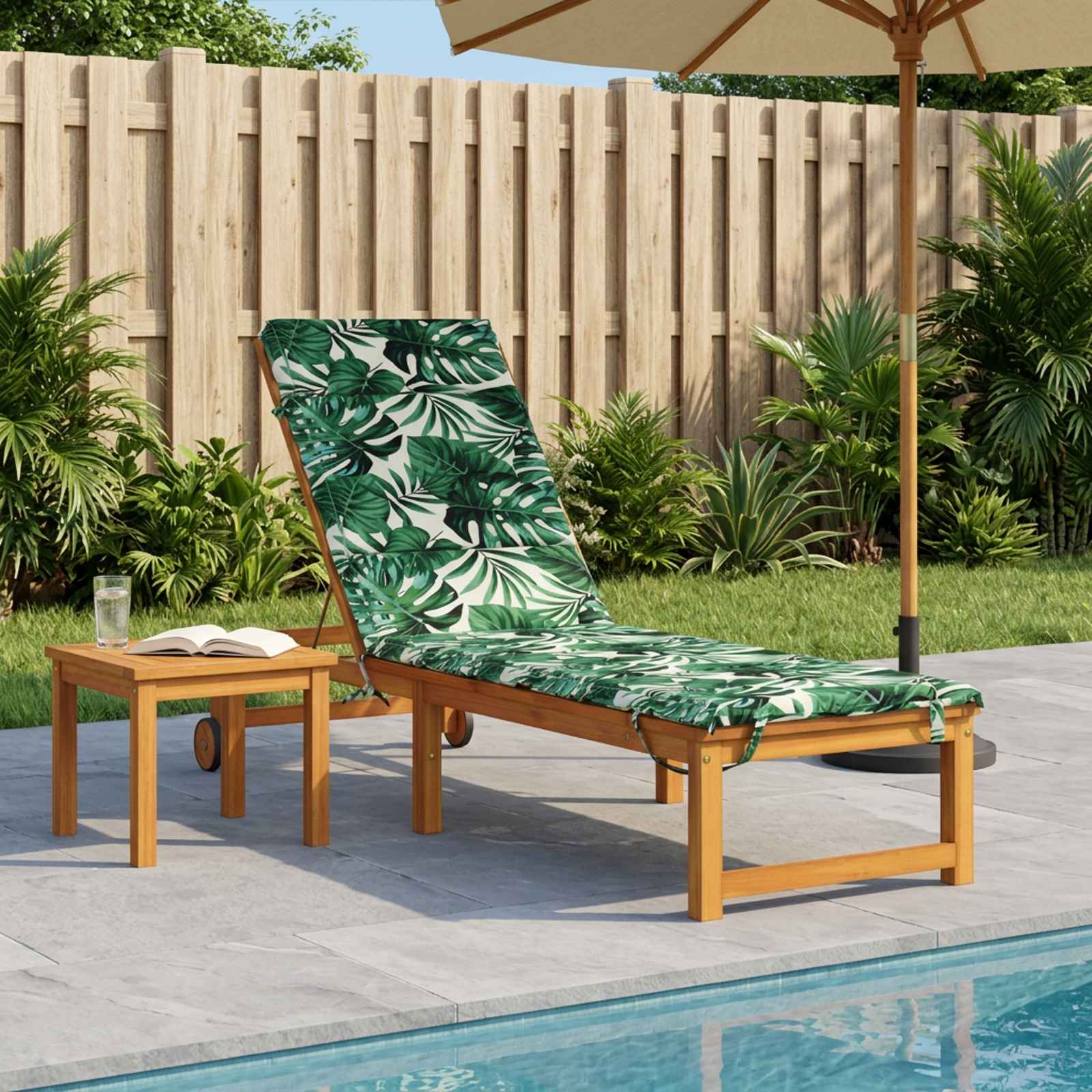 Ligstoel Kussen GEMERT 100% Polyester Bladpatroon image 1