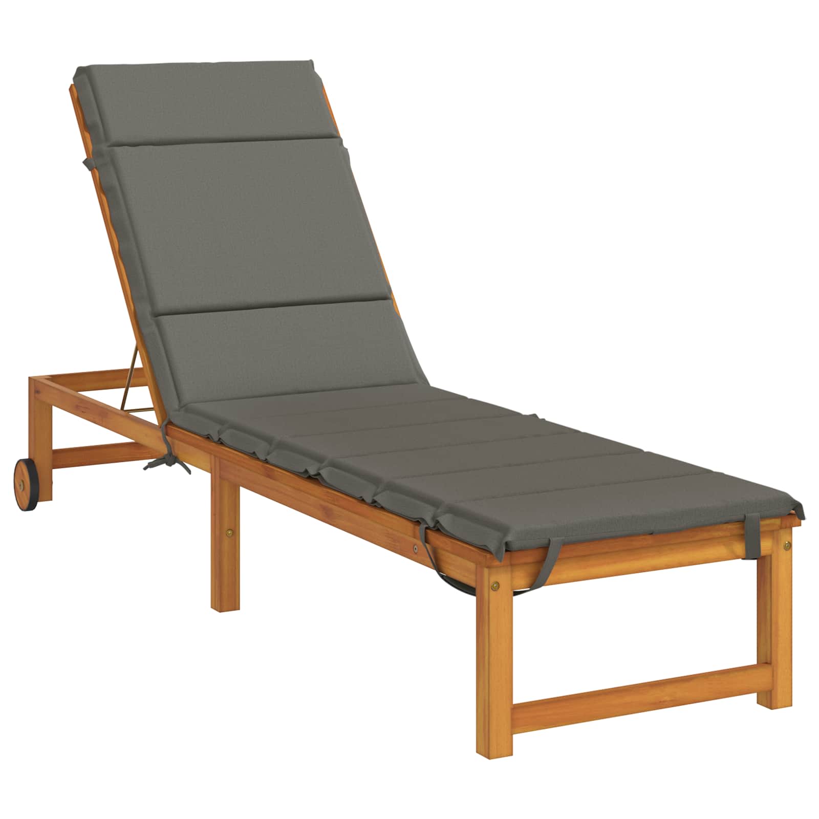 vidaXL Ligstoel Kussen GEMERT 100% Polyester Grijs 200 x 60 x 3 cm, foto 2