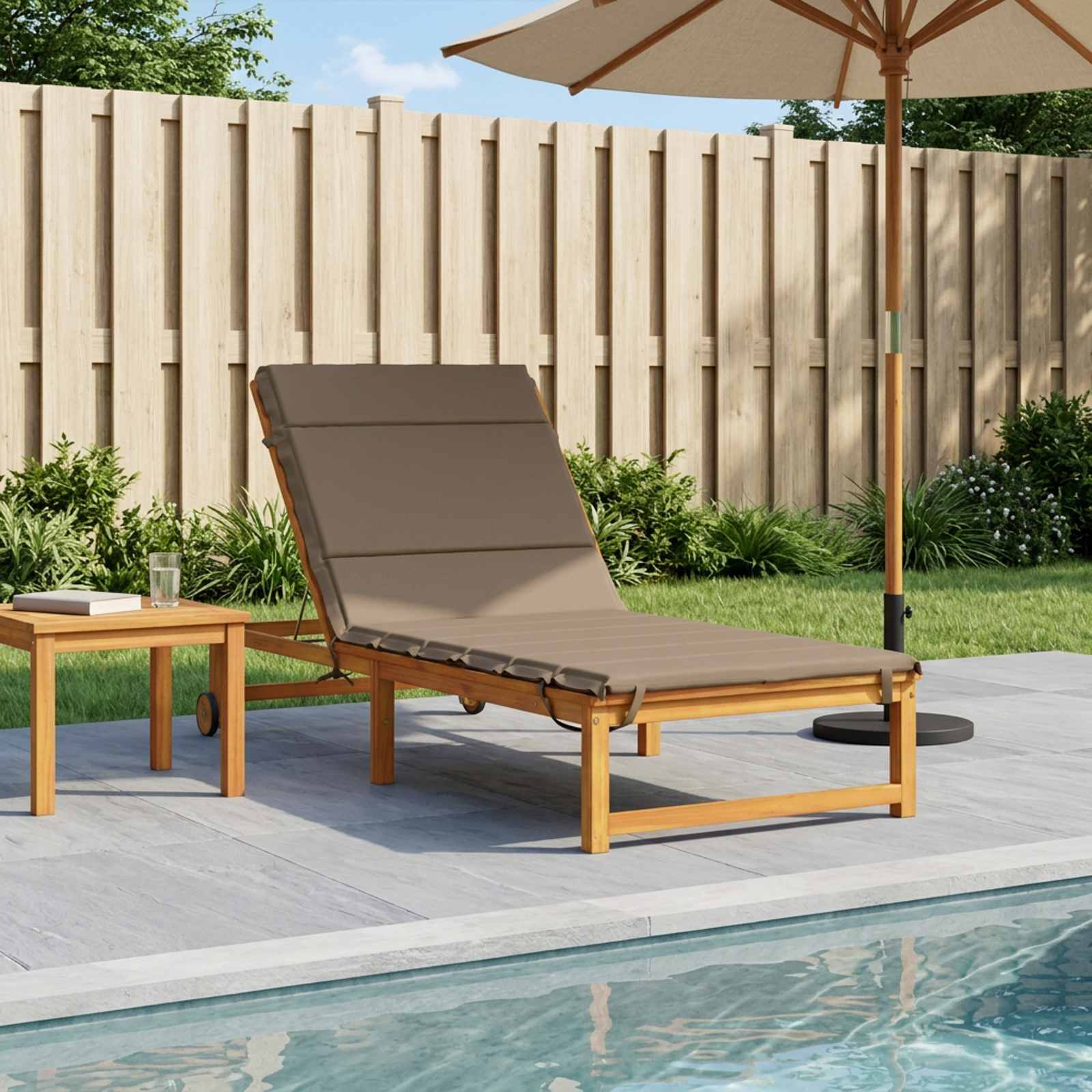 Ligstoel Kussen GEMERT 100% Polyester Taupe 200 x 80 x 3 cm image 1