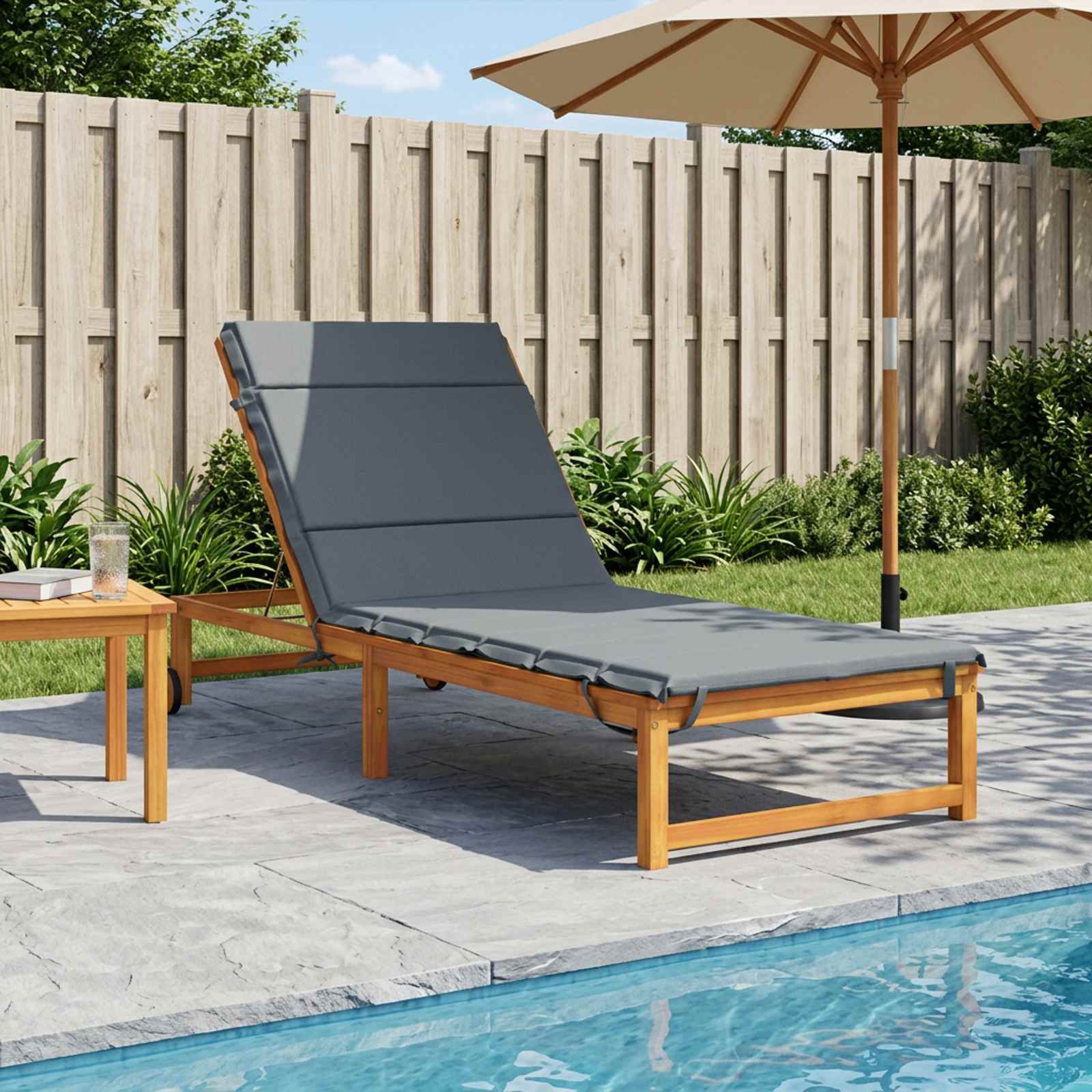 Ligstoel Kussen GEMERT 100% Polyester Blauw 200 x 80 x 3 cm image 1