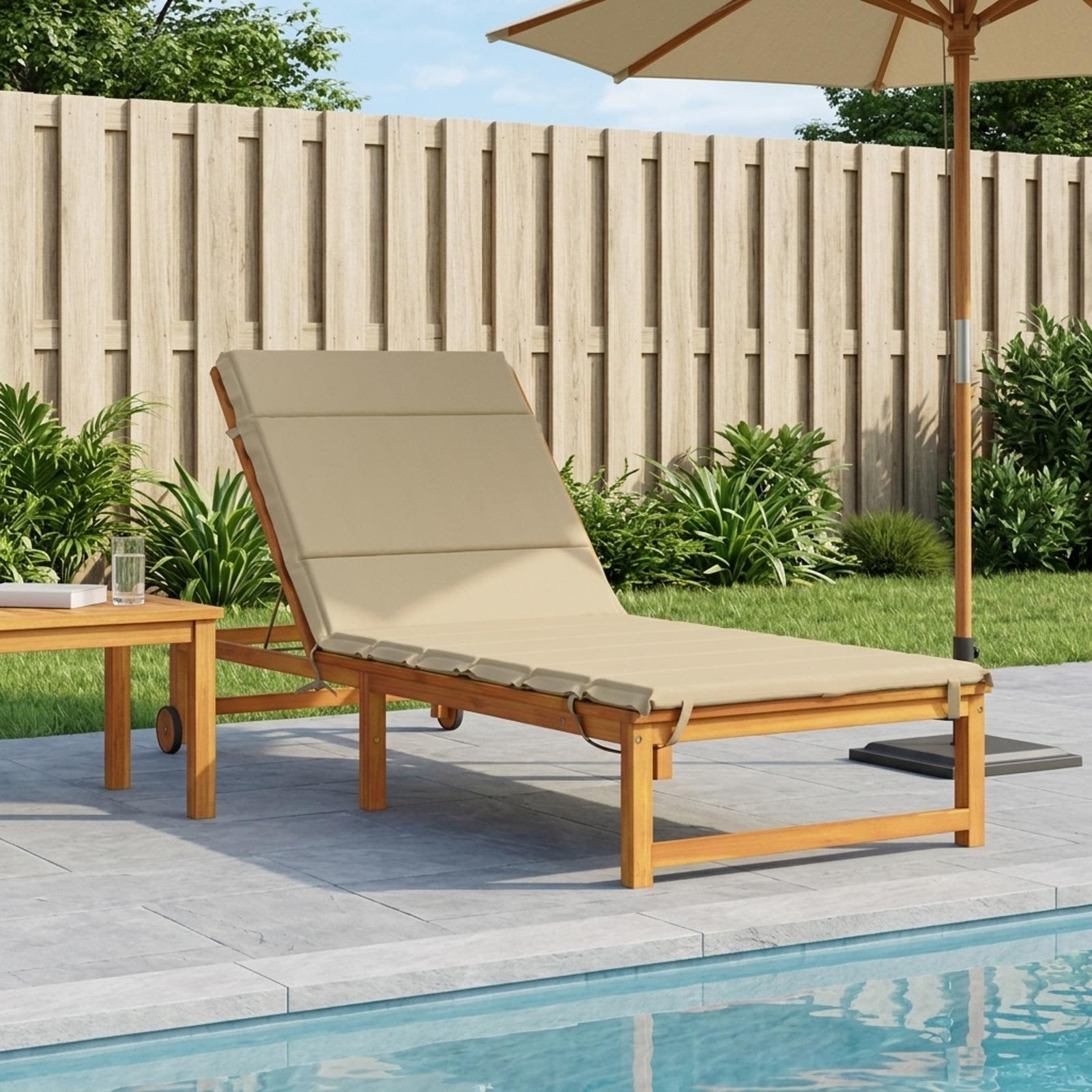 Ligstoel Kussen GEMERT 100% Polyester Beige 200 x 90 x 3 cm image 1