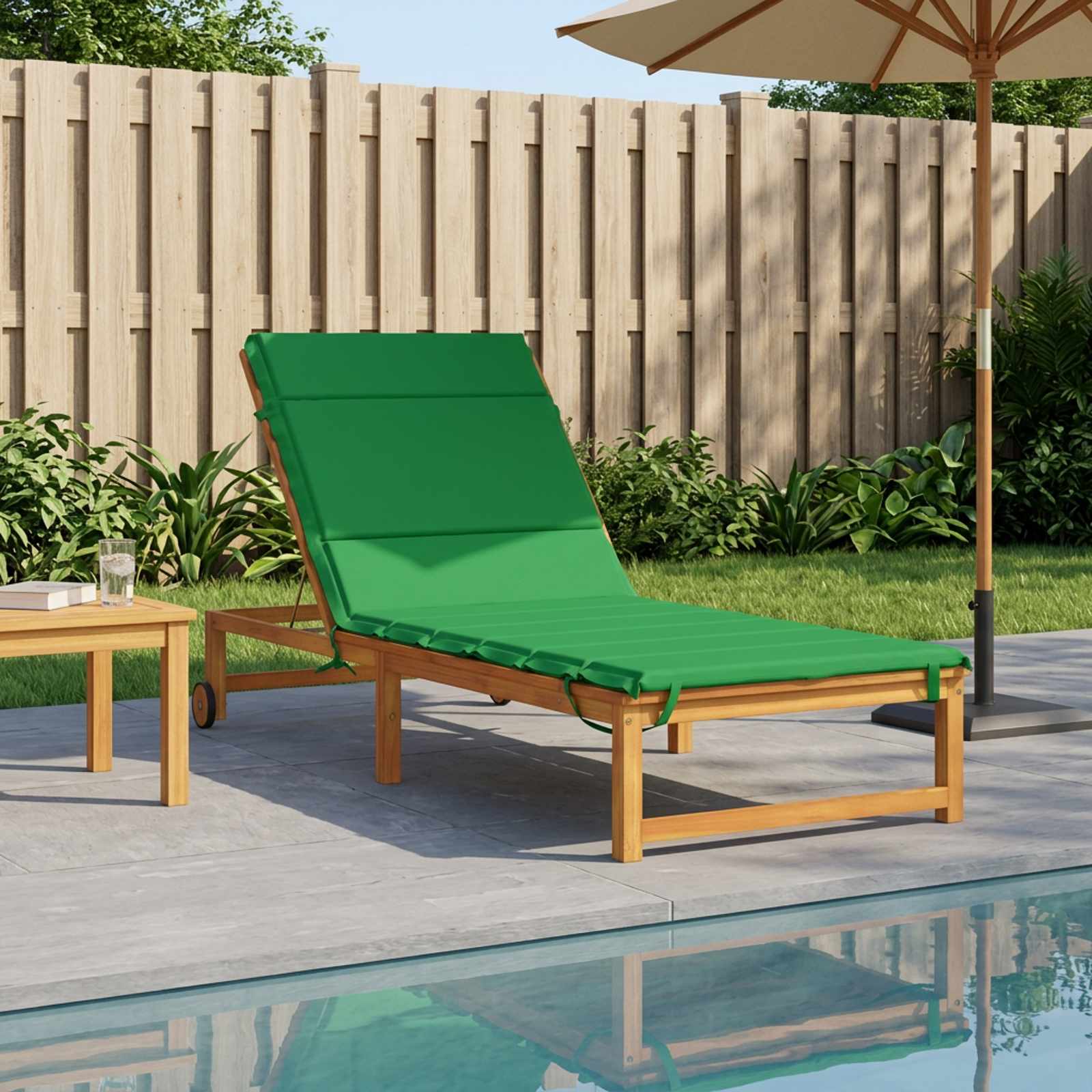 Ligstoel Kussen GEMERT 100% Polyester Groen 200 x 80 x 3 cm image 1