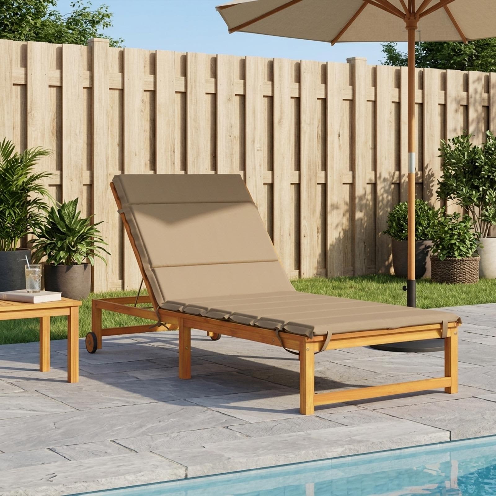 Ligstoel Kussen GEMERT 100% Polyester Taupe 200 x 80 x 3 cm image 1