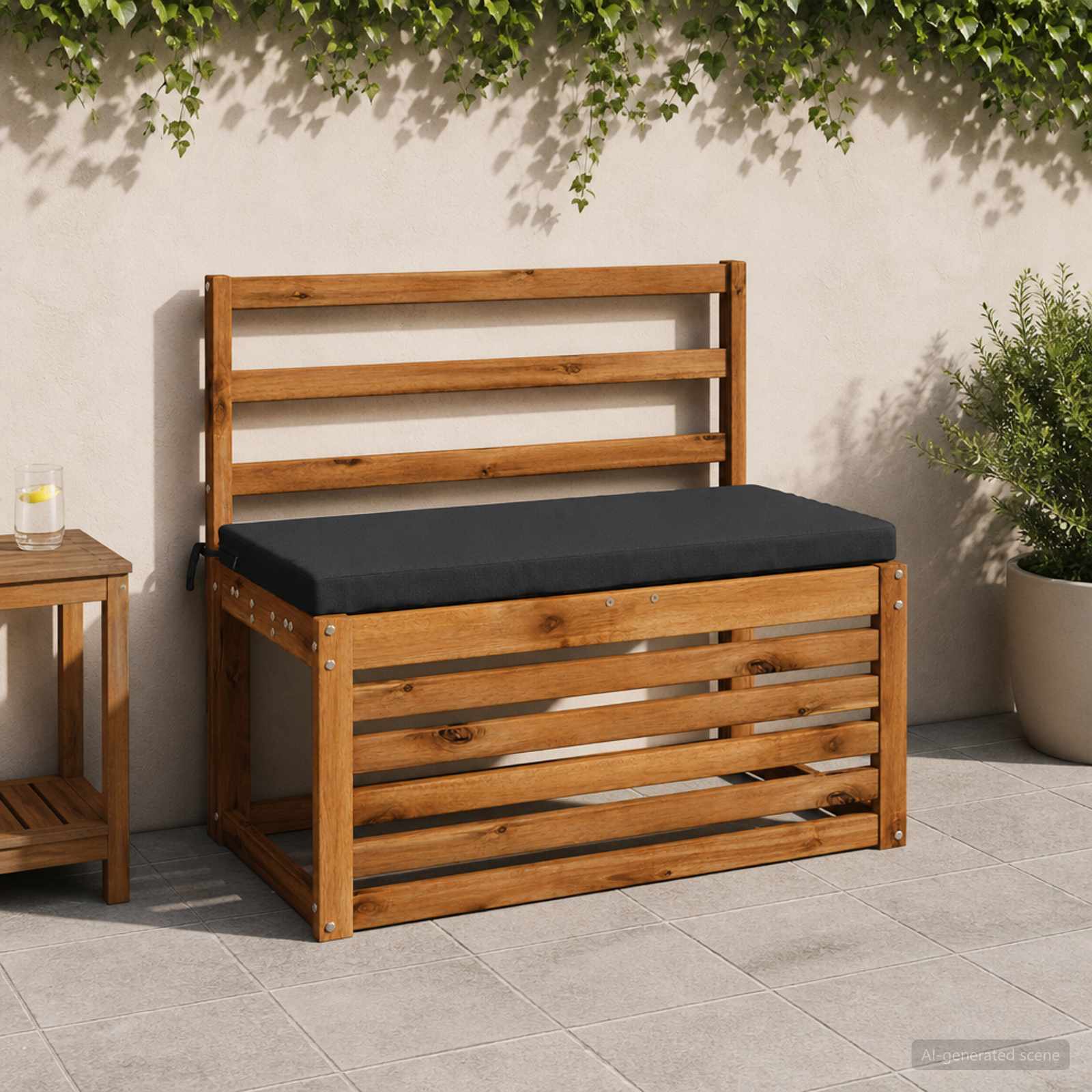 Bankkussen SOEST 100% Polyester Donkerblauw 80 x 40 x 5 cm image 1