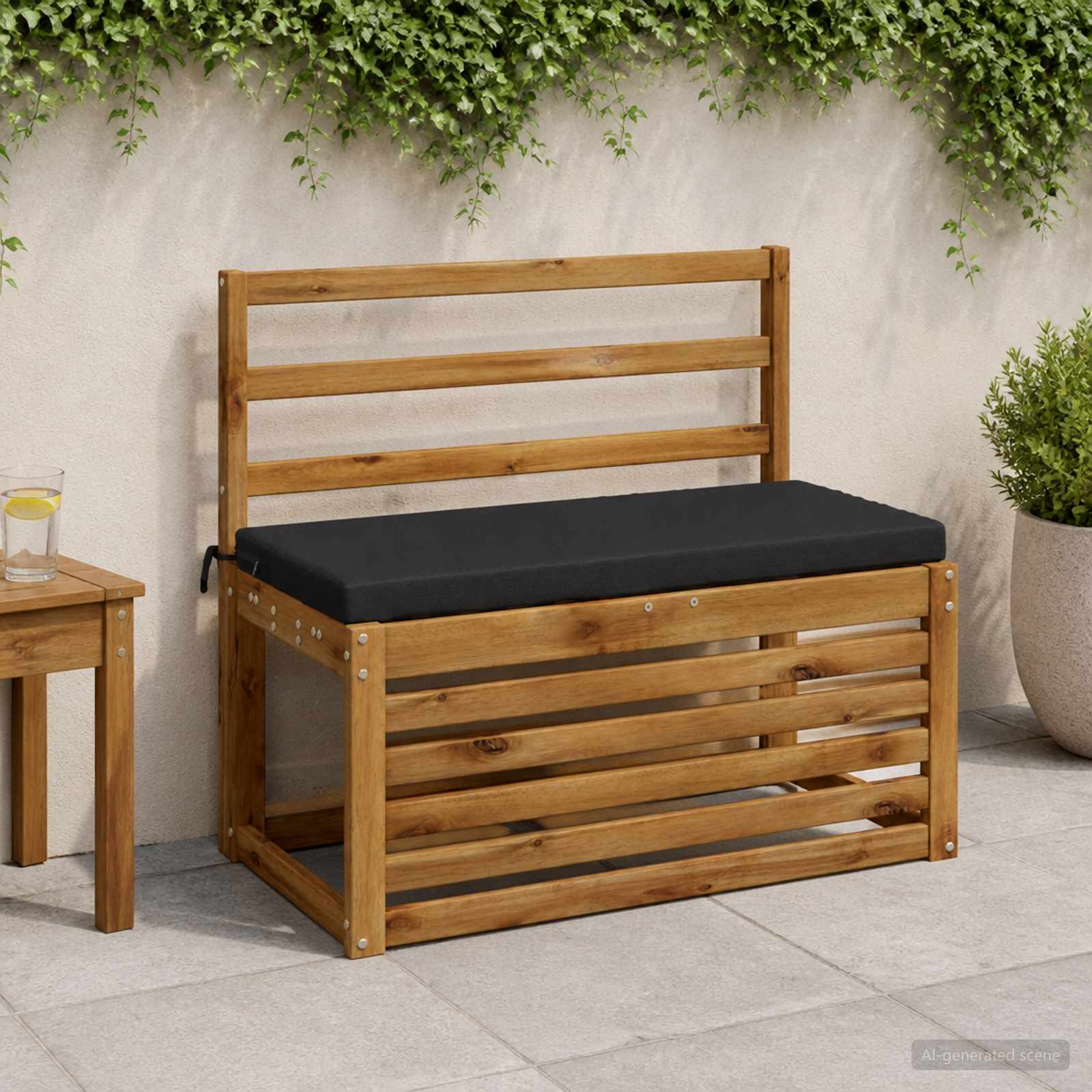 Bankkussen SOEST 100% Polyester Zwart 80 x 40 x 5 cm image 1