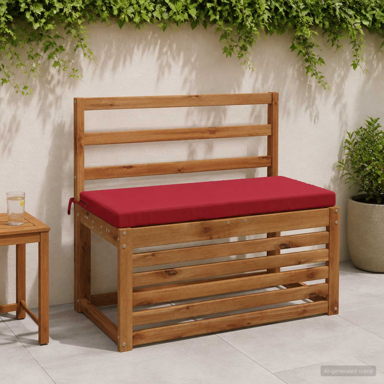Bankkussen SOEST 100% Polyester Wijnrood 60 x 40 x 5 cm image 1
