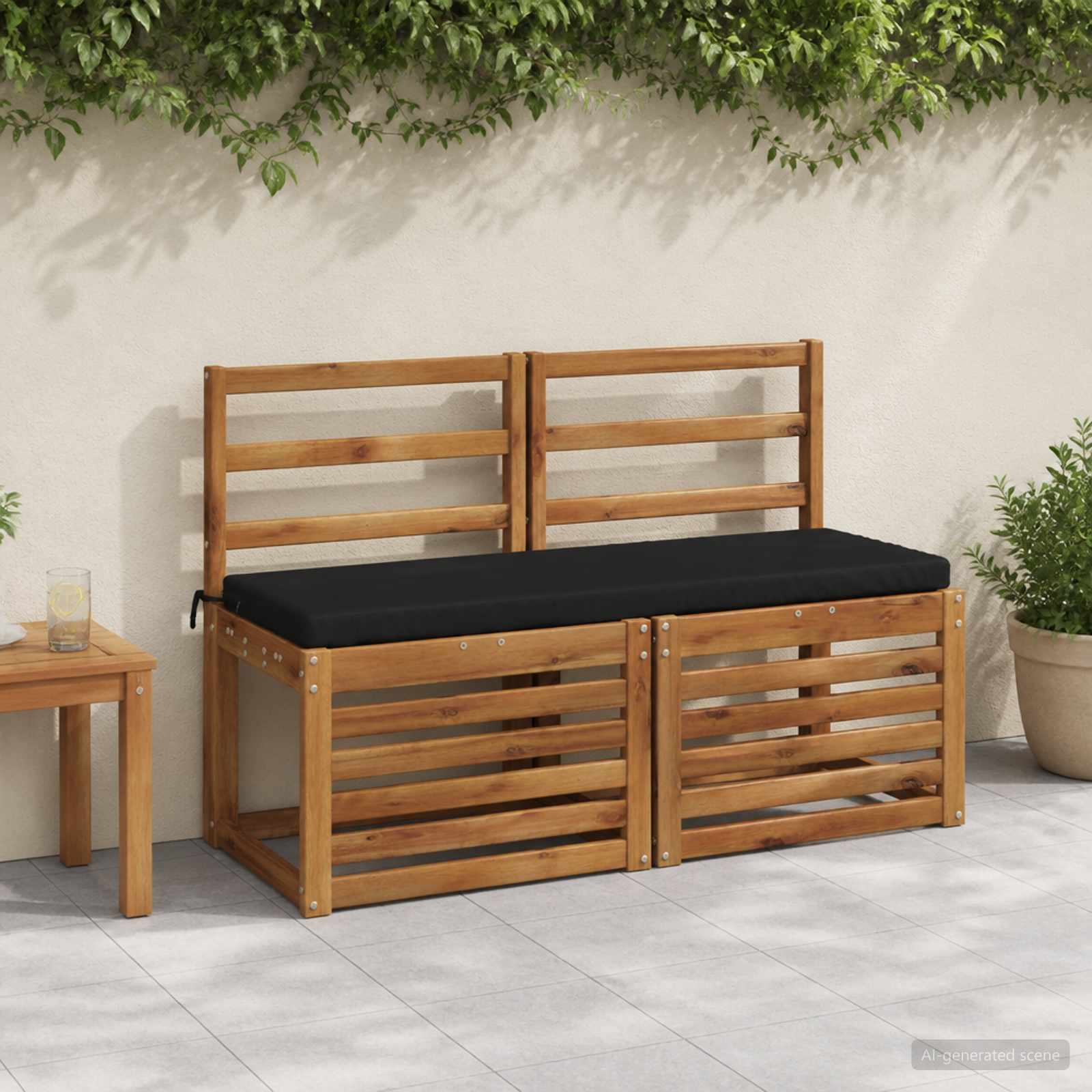 Bankkussen SOEST 100% Polyester Zwart 120 x 40 x 5 cm image 1