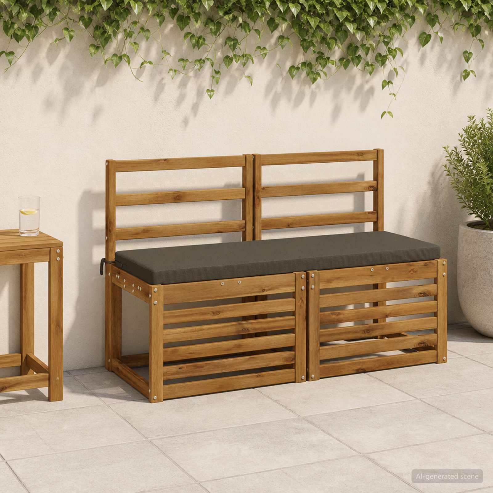 Bankkussen SOEST 100% Polyester Antraciet 120 x 40 x 5 cm image 1
