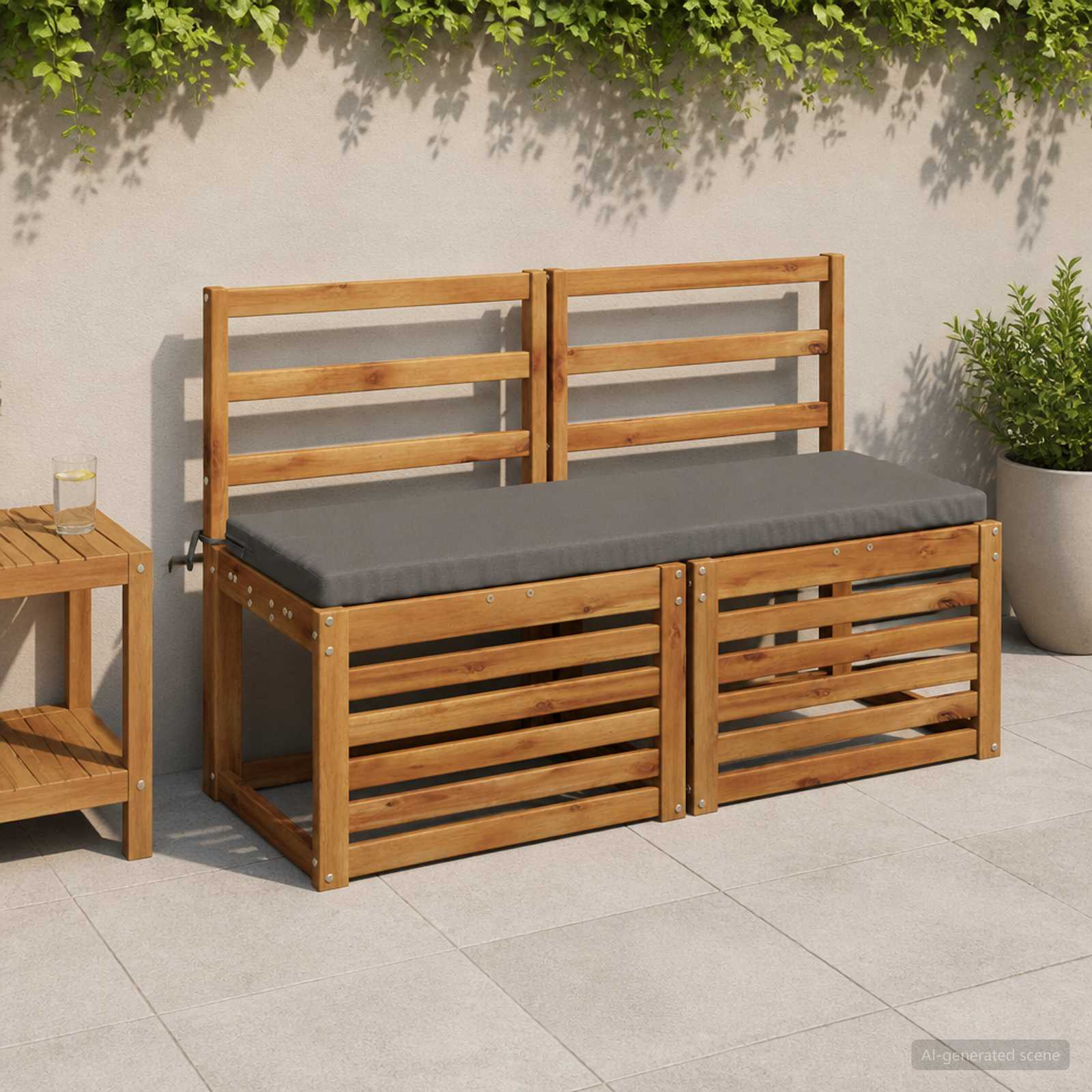 Bankkussen SOEST 100% Polyester Grijs 100 x 40 x 5 cm image 1