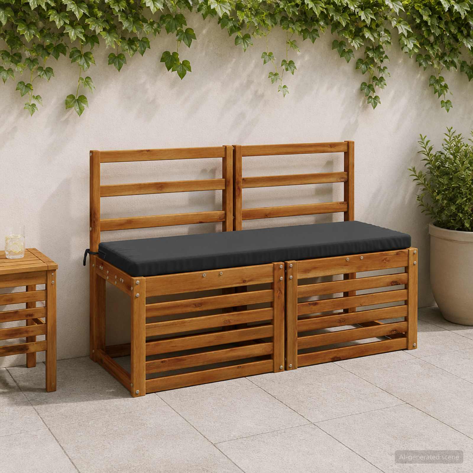 Bankkussen SOEST 100% Polyester Antraciet 120 x 40 x 5 cm image 1