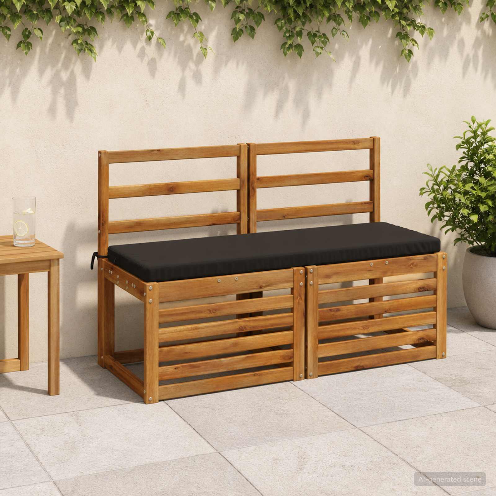 Bankkussen SOEST 100% Polyester Zwart 110 x 40 x 5 cm image 1