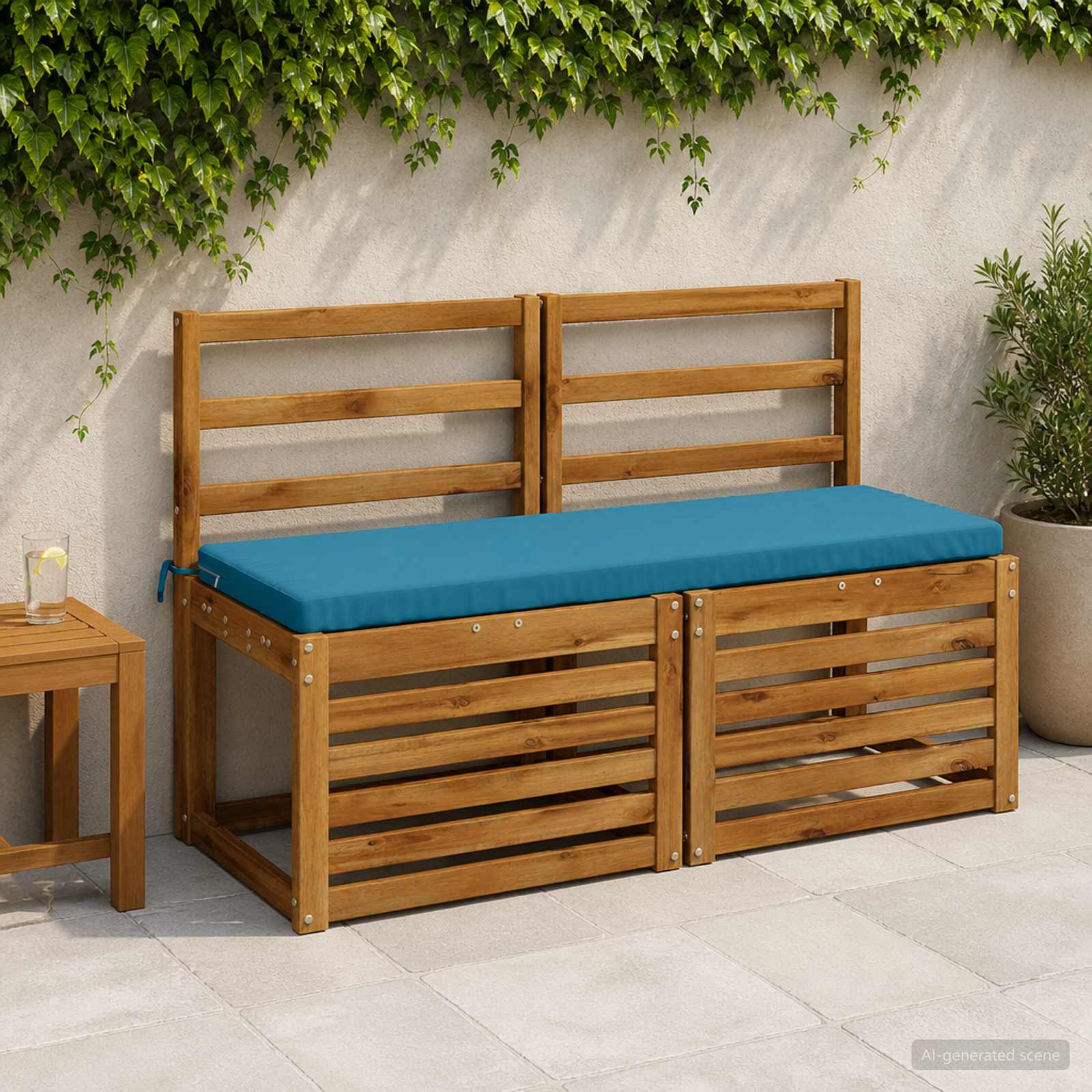 Bankkussen SOEST 100% Polyester Lichtblauw 110 x 40 x 5 cm image 1