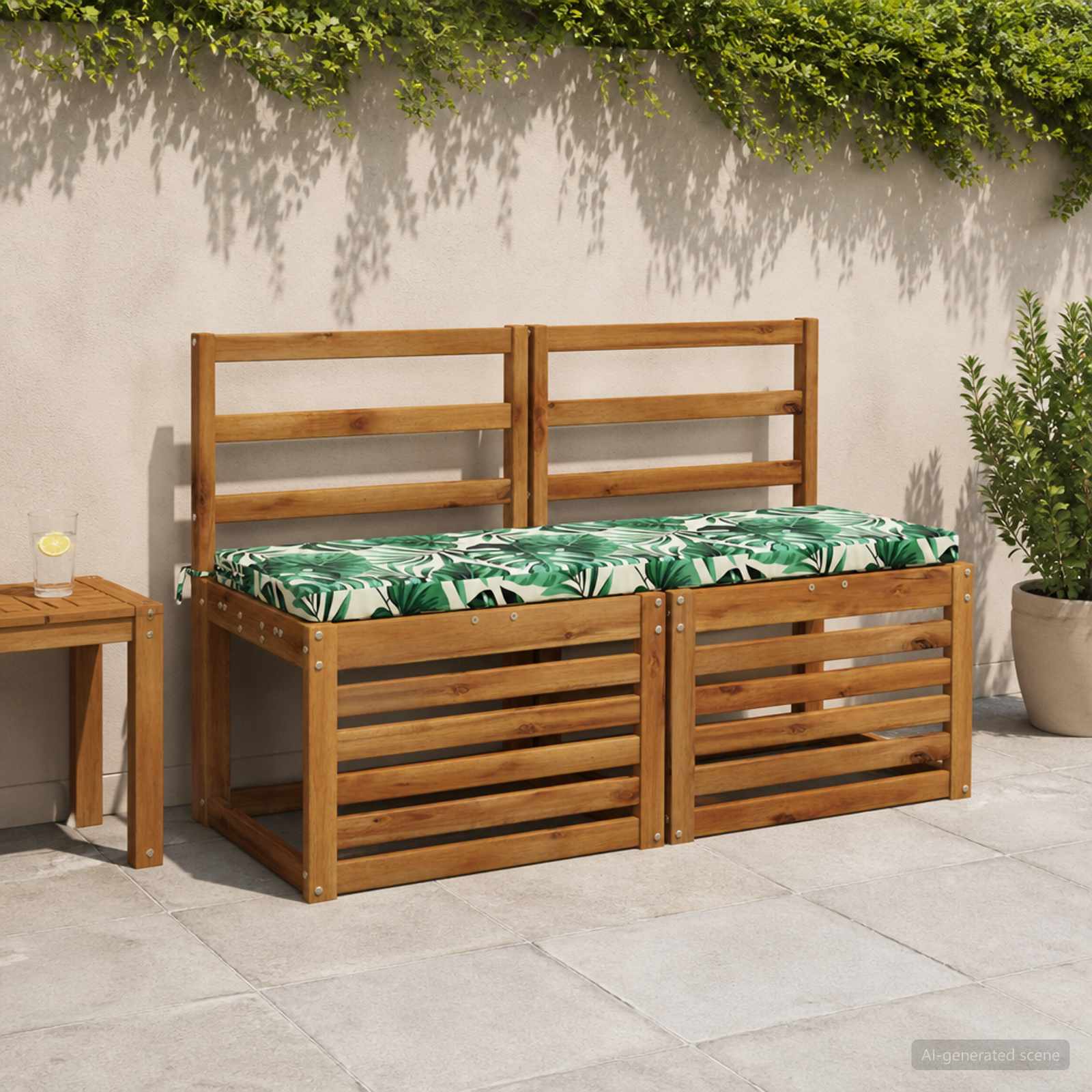 Bankkussen SOEST 100% Polyester Bladpatroon 120 x 40 x 5 cm image 1