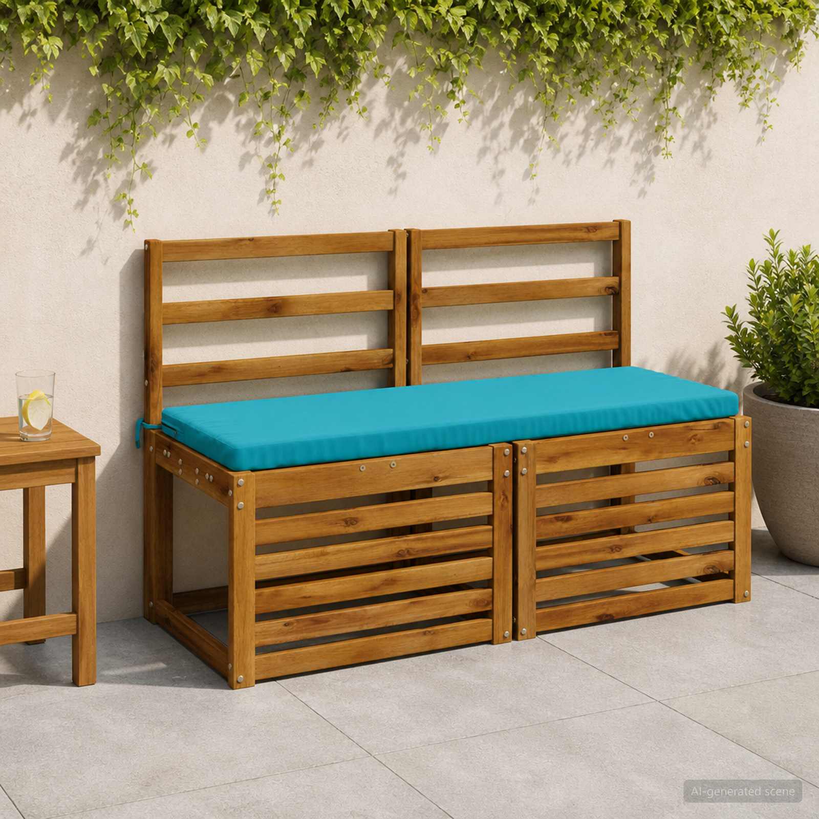 Bankkussen SOEST 100% Polyester Turquoise 100 x 40 x 5 cm image 1