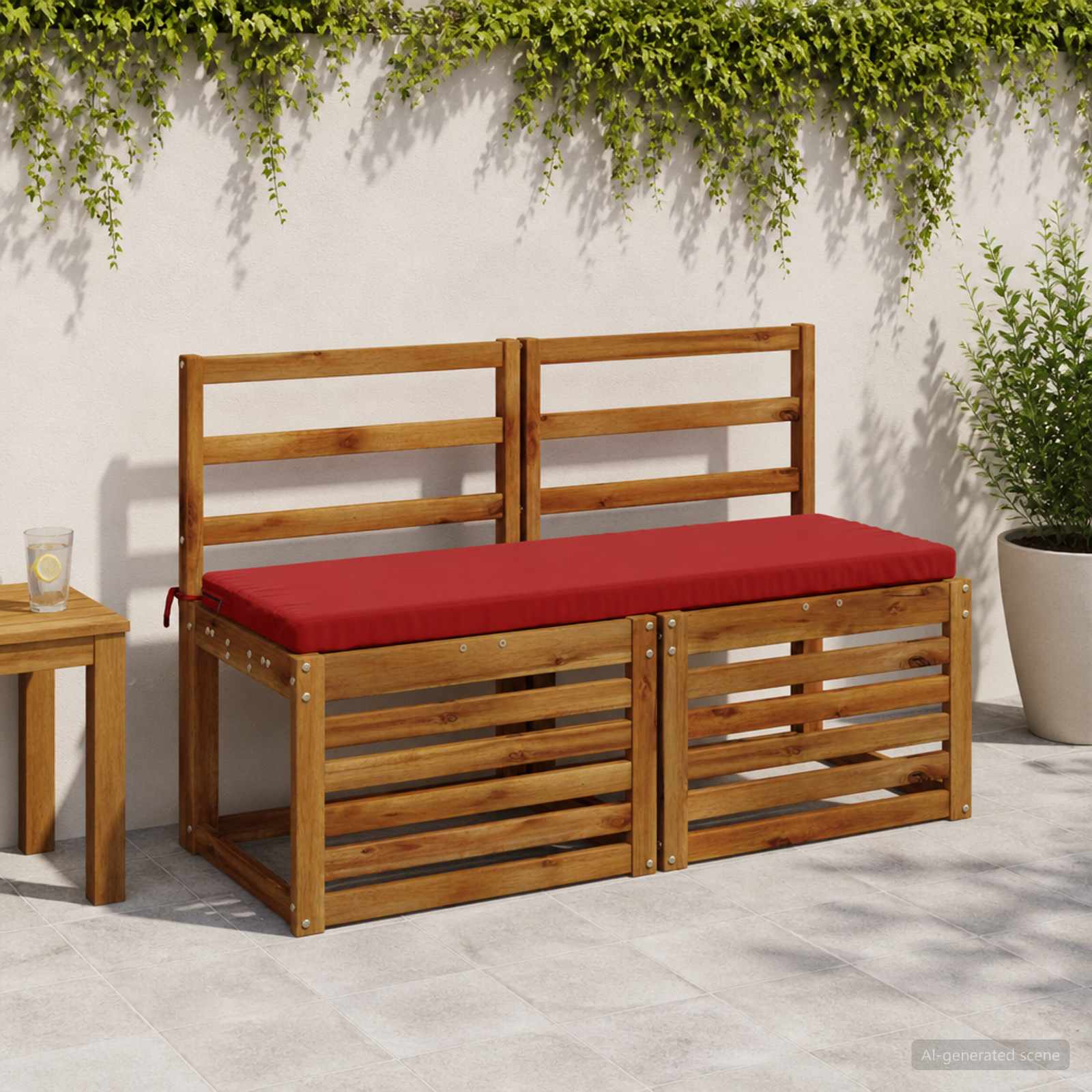 Bankkussen SOEST 100% Polyester Wijnrood 110 x 40 x 5 cm image 1