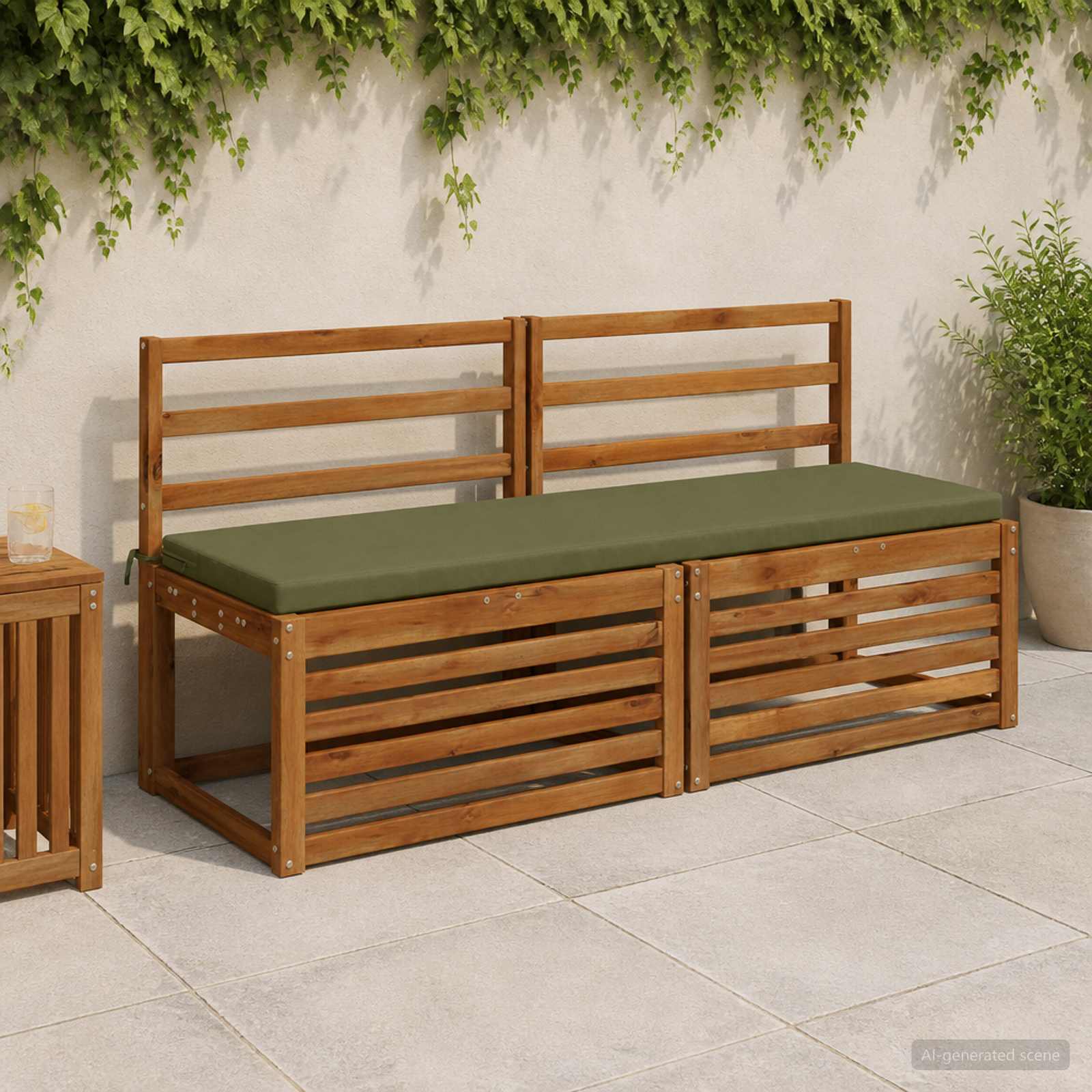 Bankkussen SOEST 100% Polyester Olijfgroen 150 x 40 x 5 cm image 1