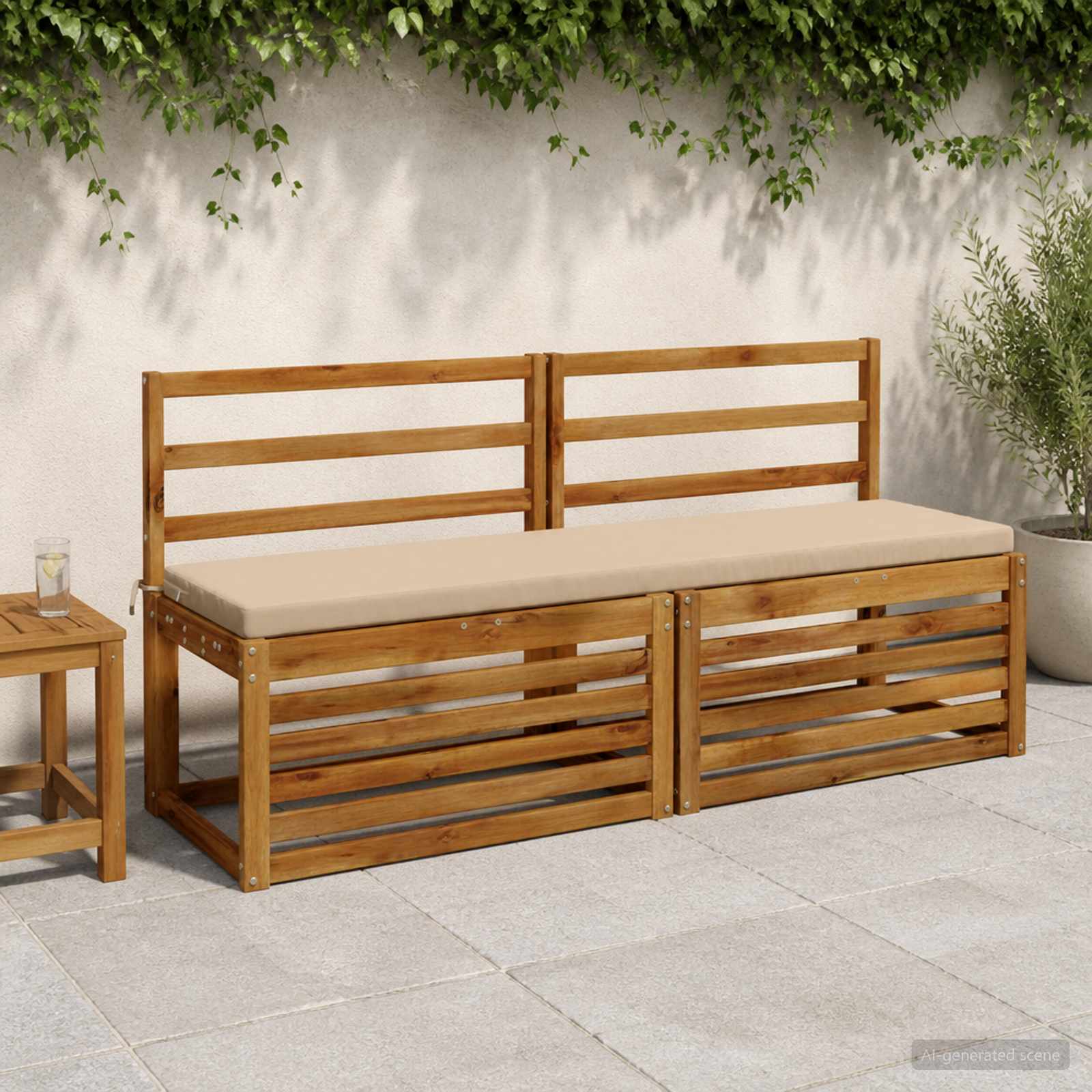 Bankkussen SOEST 100% Polyester Zand 160 x 40 x 5 cm image 1