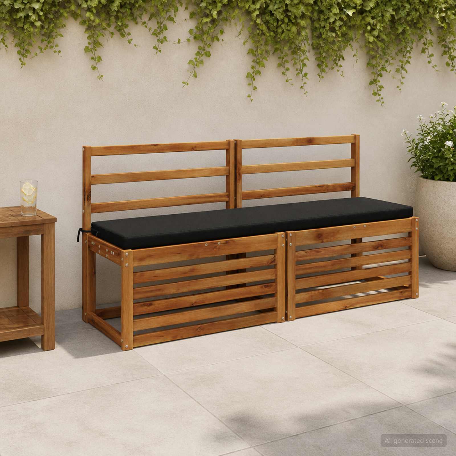 Bankkussen SOEST 100% Polyester Zwart 140 x 40 x 5 cm image 1