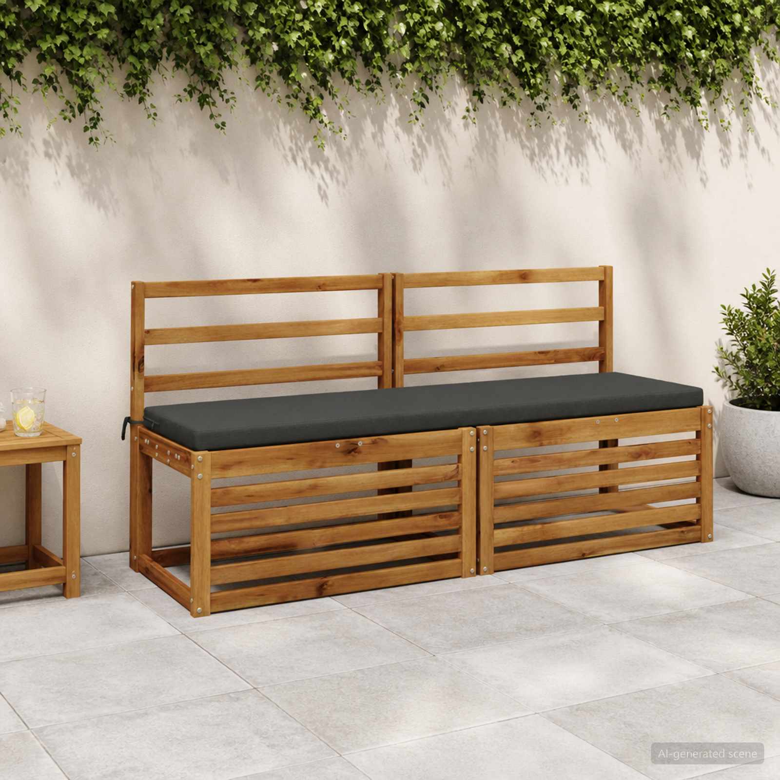 Bankkussen SOEST 100% Polyester Antraciet 140 x 40 x 5 cm image 1