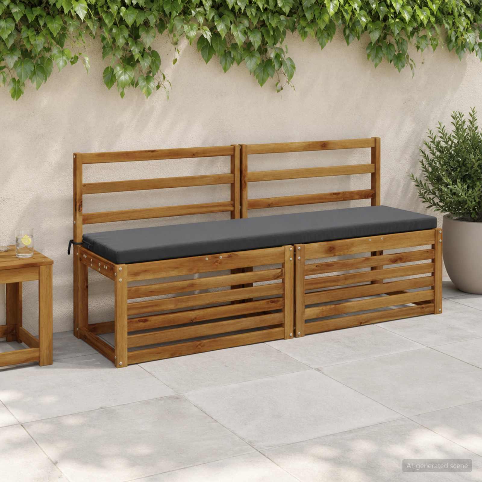 Bankkussen SOEST 100% Polyester Antraciet 160 x 40 x 5 cm image 1