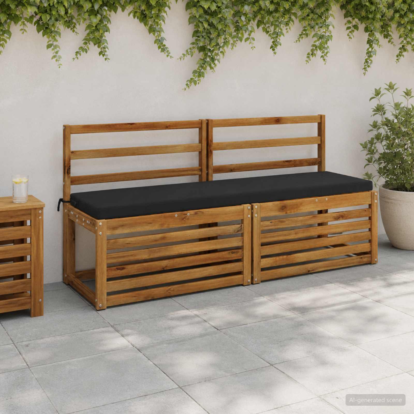 Bankkussen SOEST 100% Polyester Zwart 160 x 40 x 5 cm image 1