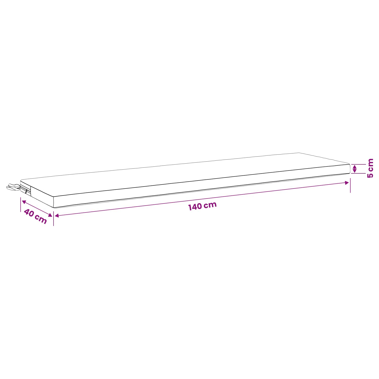Bankkussen SOEST 100% Polyester Zwart 140 x 40 x 5 cm image 8